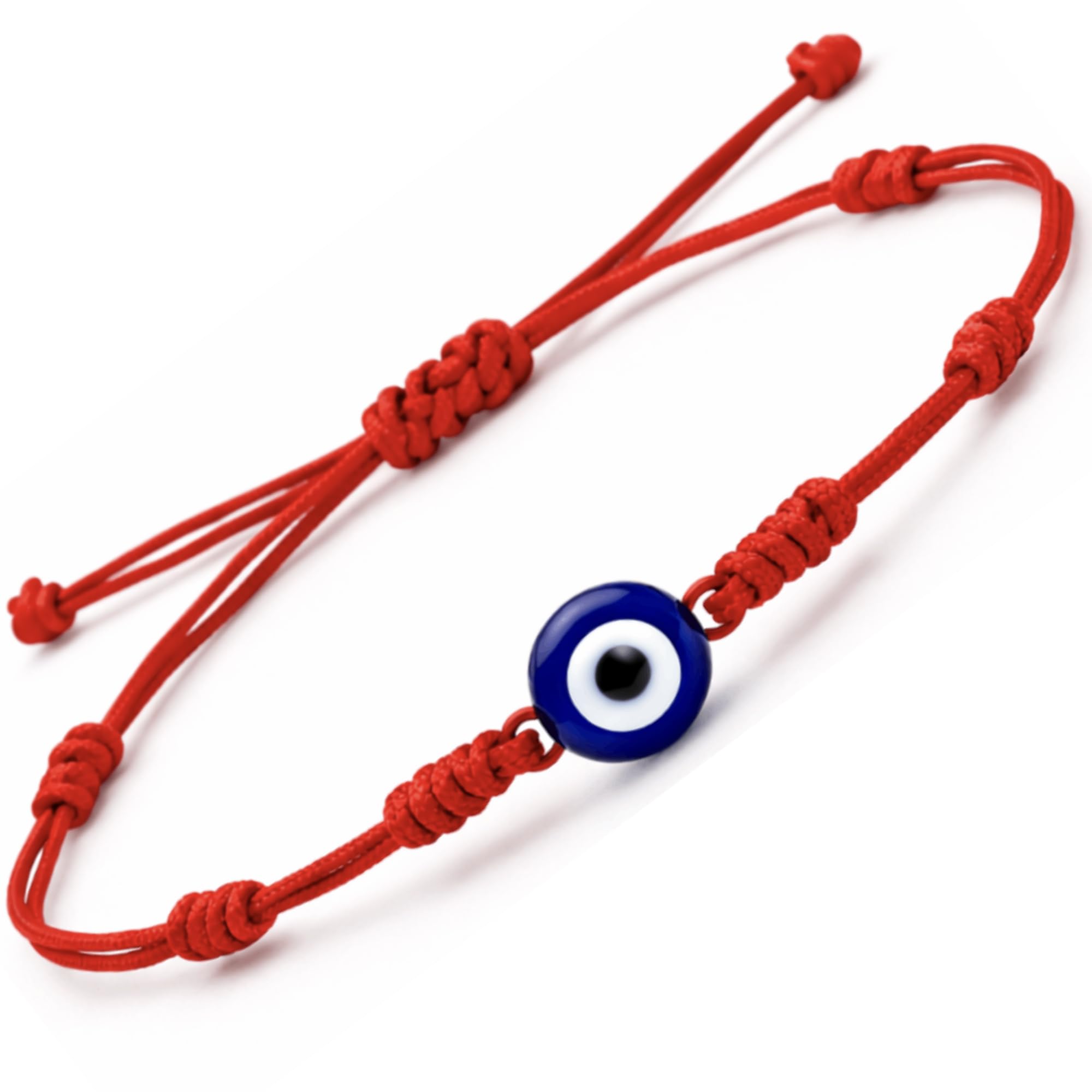 LUCA FERANO Evil Eye Bracelet – Handcrafted 7 Knot Red String Protection Amulet for Good Luck & Positive Energy | Adjustable Spiritual Jewelry for