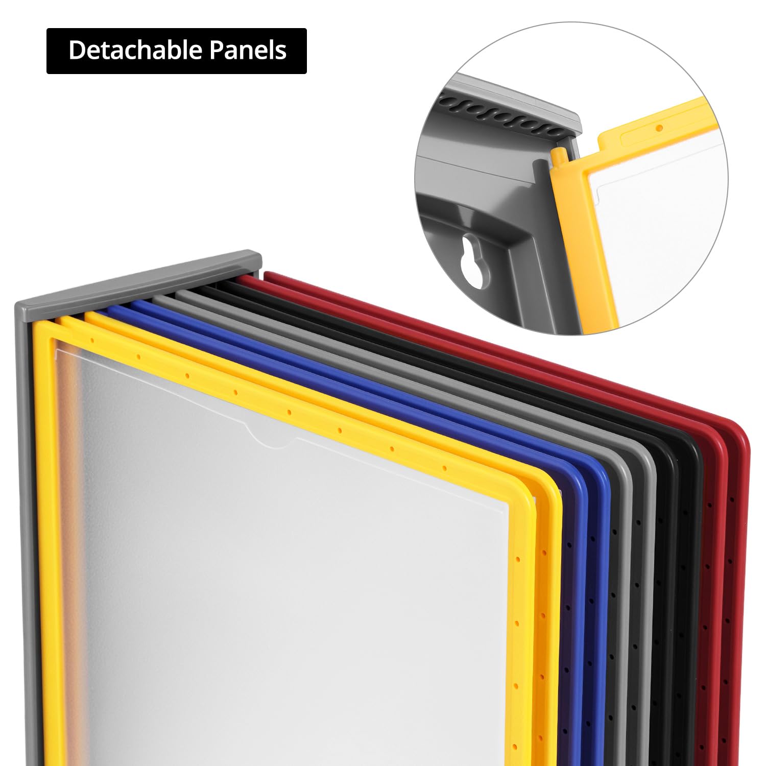 QWORK Système de Porte Document Mural 10 Panneaux d'Affichage A4