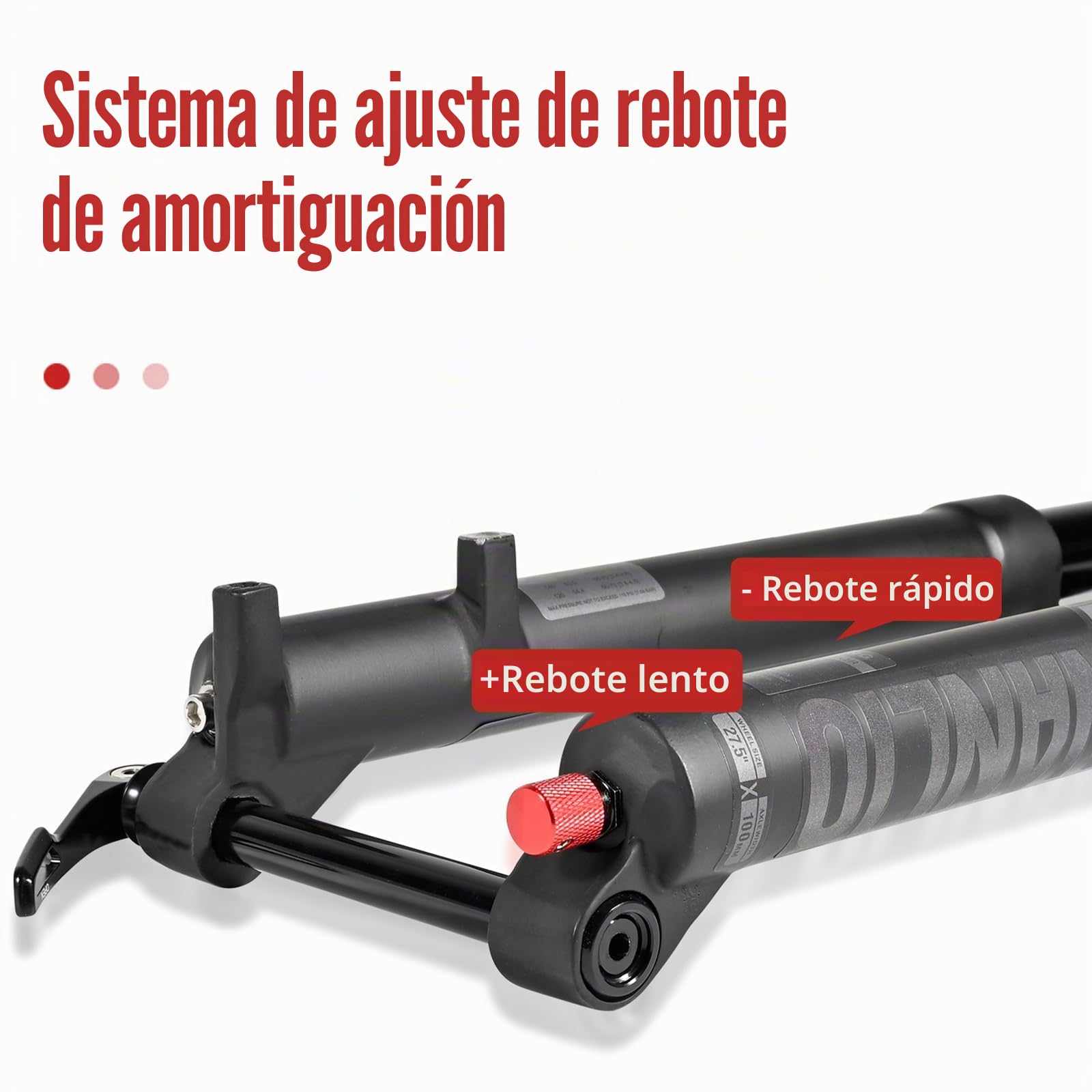 Suspensión de bicicleta de 26/27.5/29 pulgadas, ajuste de rebote MTB recta RL/LO horquilla de montaña para bicicleta QR 100 x 9 mm (MATE-26Straight manual)