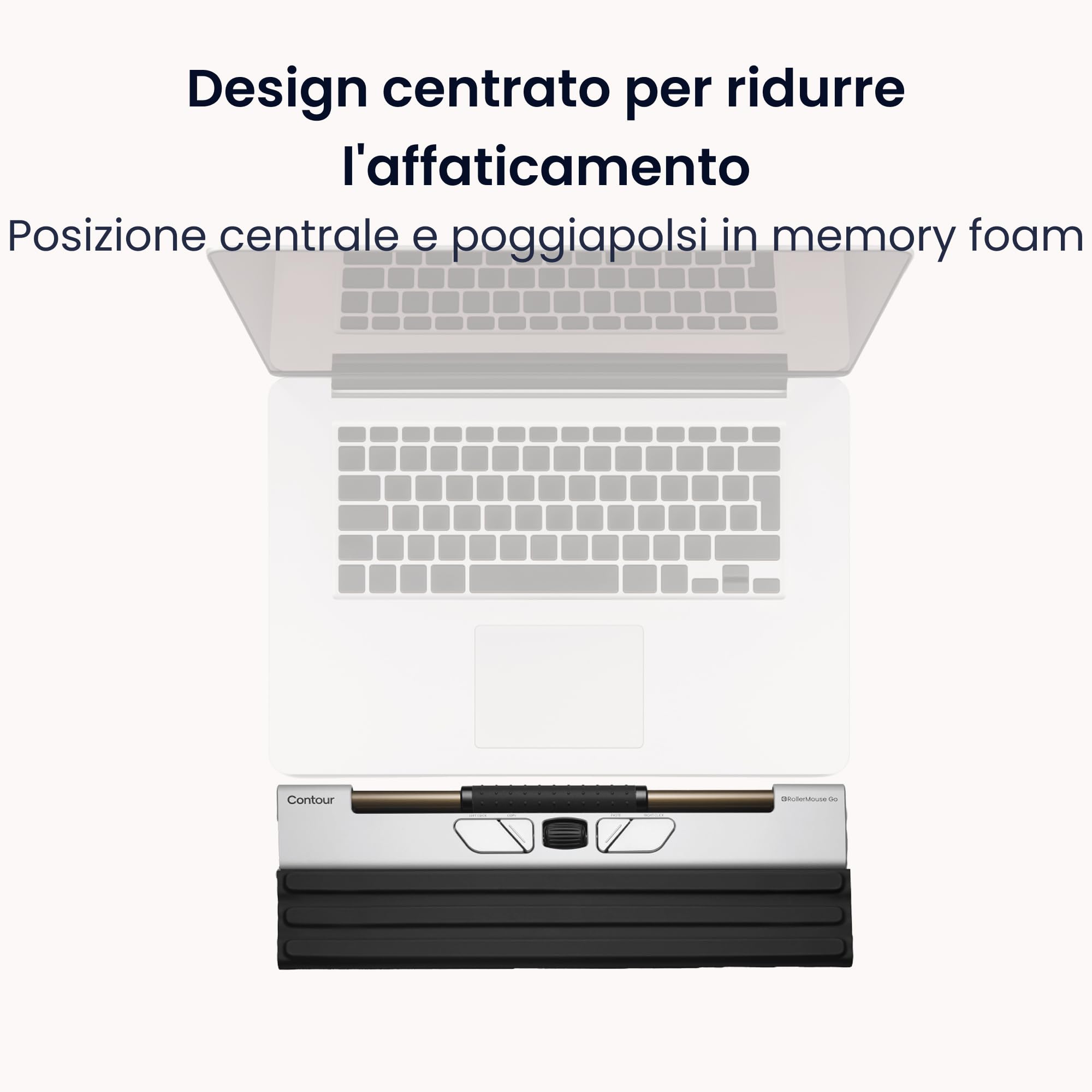 Contour RollerMouse Go - Mouse ergonomico centrato per il sollievo del tunnel carpale, mouse da viaggio compatto con Bluetooth e USB, design ambidestro a 5 pulsanti, compatibile con Mac e PC