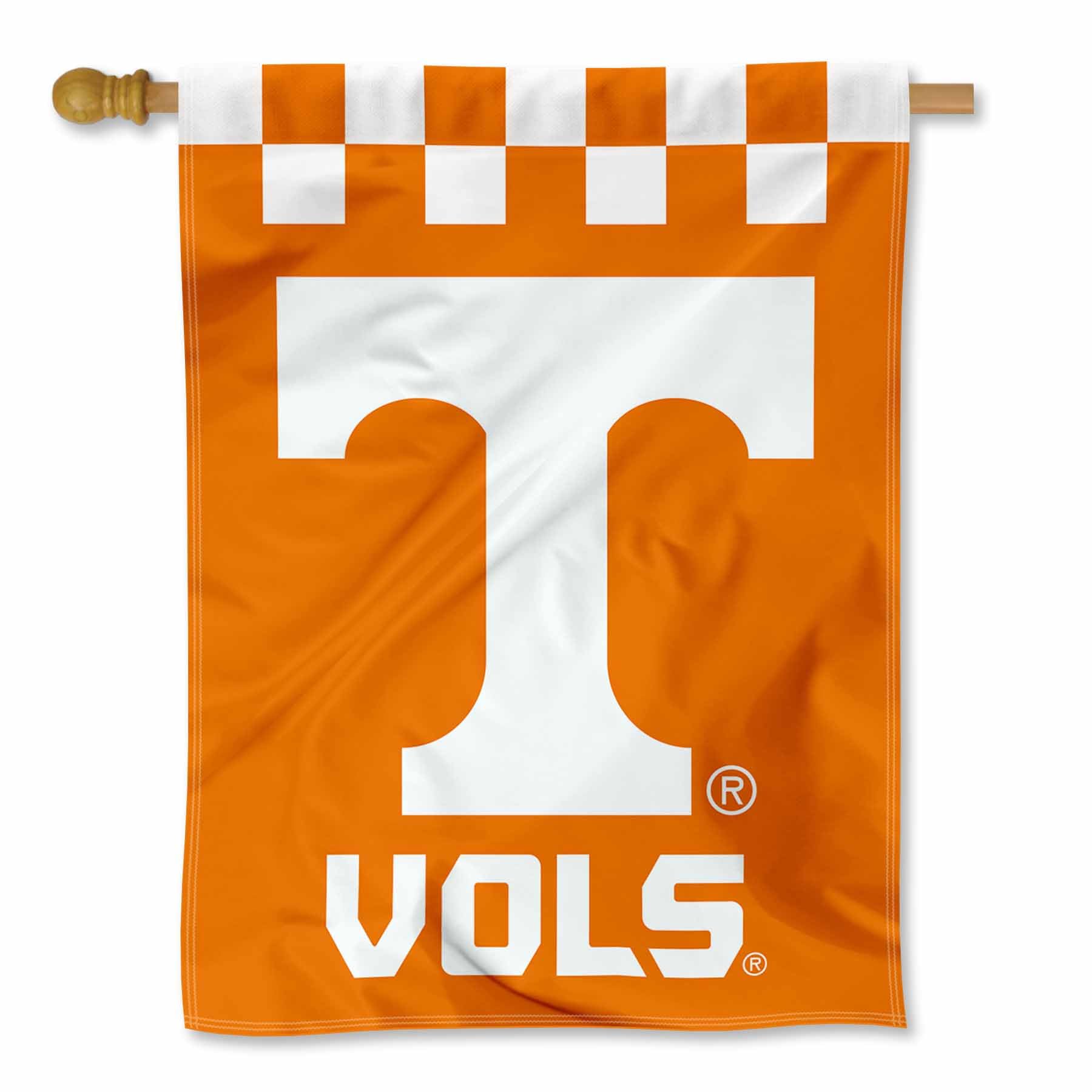 Tennessee Vols Checkerboard Double Sided House Flag