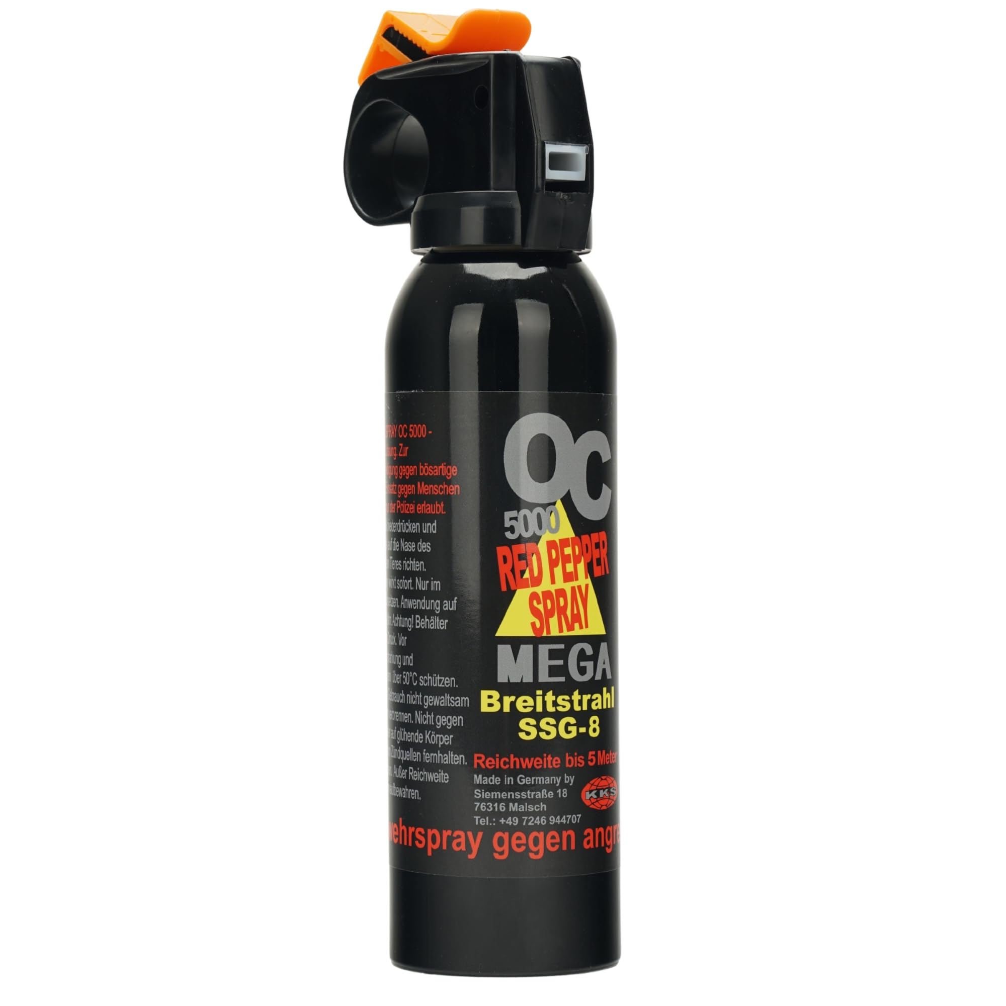 Pfefferspray OC 5000 Breitstrahl mit Fingergriff 150ml 200ml zur Tierabwehr 1 Mio. Scoville