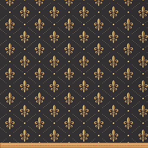 Tela Fleur De Lis de The Yard, tela de tapicería vintage floral para sillas, tela abstracta francesa europea para exteriores, 1 yarda, (L92 x W150 cm), verde