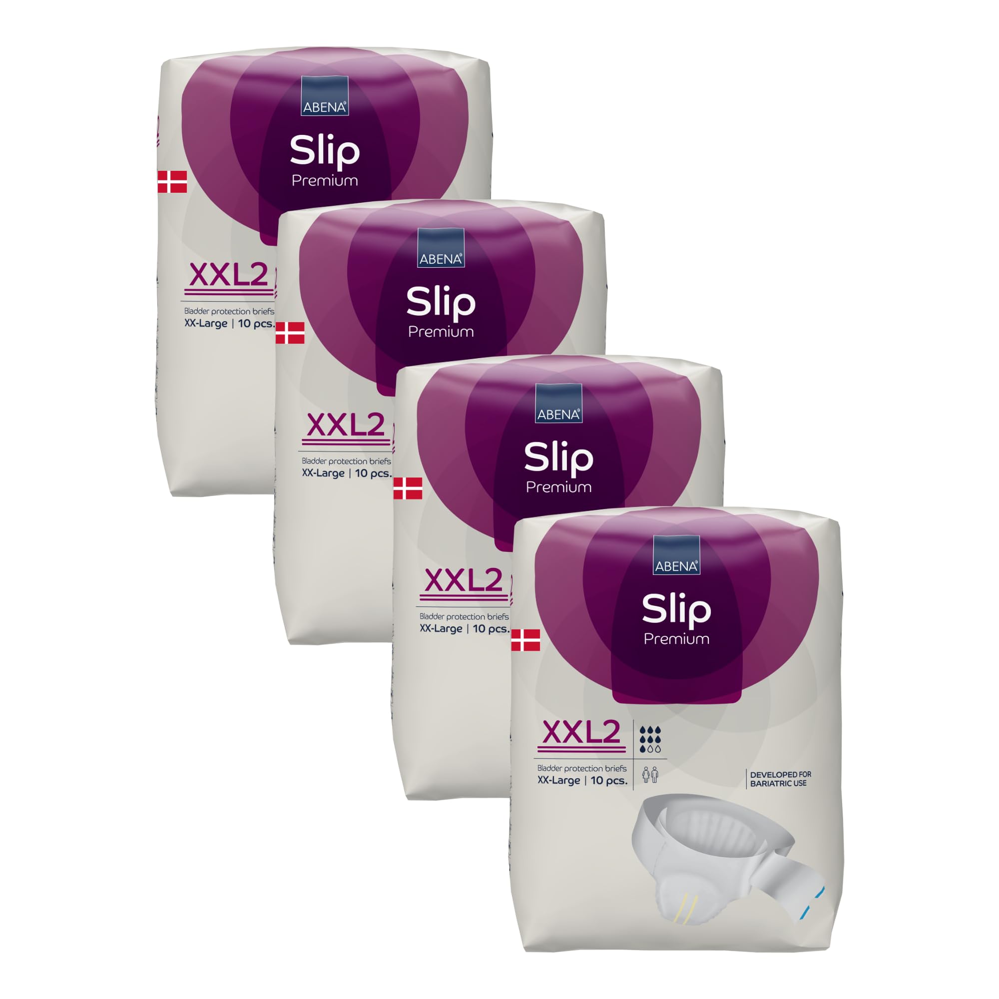 ABENA Slip Premium XXL2 Inkontinenz Windeln, MONATSPAKET (10 x 4 = 40 Stück) für Damen und Herren mit Adipositas, 3200 ml Saugfähigkeit, schnelle Flüssigkeitsaufnahme, Einweg Inkontinenz Slips.
