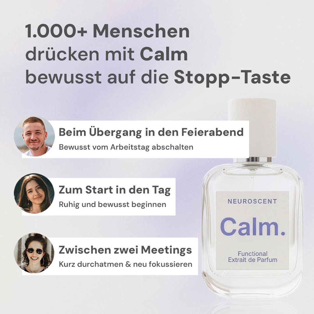 Calm | Functional Extrait de Parfum für Ruhe & Balance | Neurowissenschaftlich inspirierter Duft | Unisex für Damen & Herren | Mandarine, Feige & Vanille