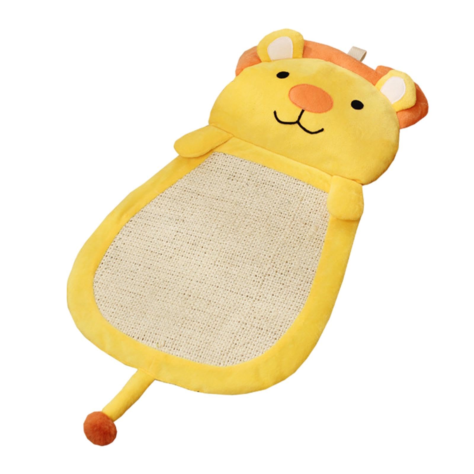 Tapis griffoir pour chat lion jaune avec lit réglable et coussin doux pour la maison