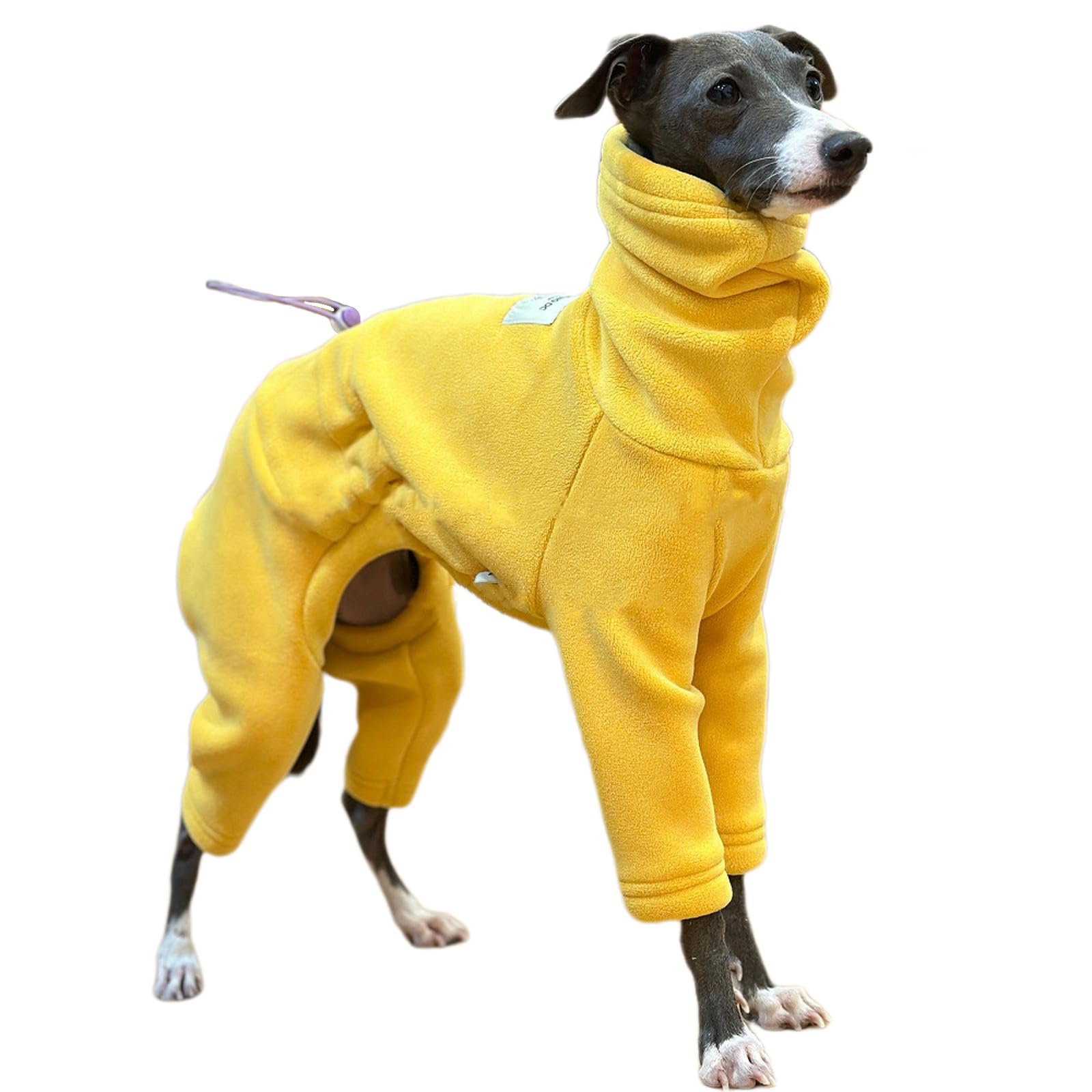 Ropa para Galgos, Abrigos cálidos de Invierno para Perros, Chaqueta de Lana Mediana Ajustable para Perros, Abrigo para Clima frío con Cuello Alto, Traje de Nieve para Perros de Cuerpo Completo