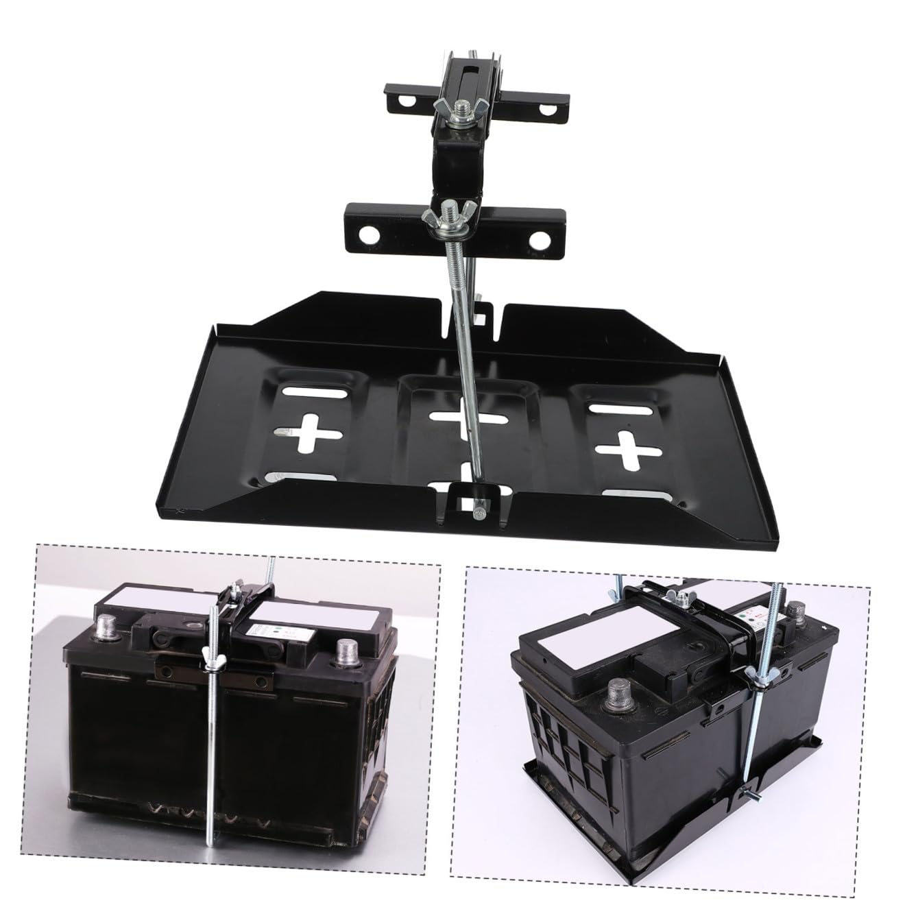 Support de Batterie Voiture Antirouille Fixation Stable et Maintien Charge Batterie Montage Facile pour Véhicule