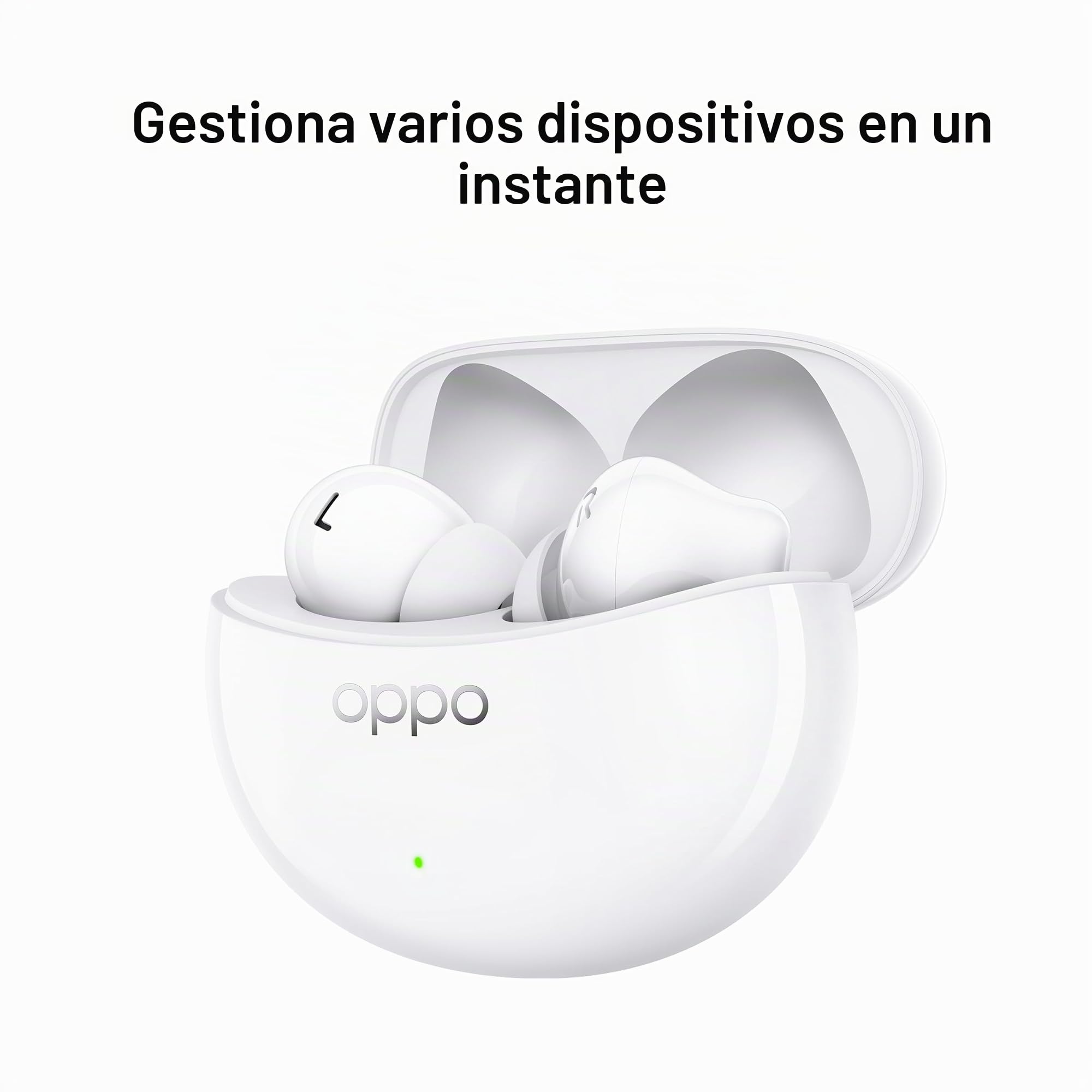 Oppo Enco Air3 Pro - Auriculares inalámbricos, Bluetooth 5.3, Cancelación de ruido, Carga inalámbrica, Baja latencia, Batería de gran capacidad, IP55 - Blanco