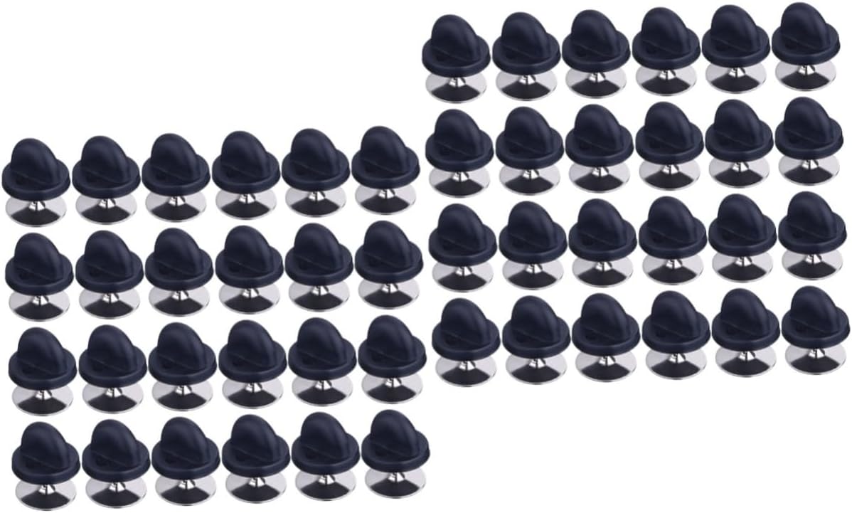 STOBOK 200sets Rubber Pin Backs Flat Round Lapel Pin Clutch for DIY Crafts Brooches Name Tags and Jewelry Making Rubber Safety Backs for Uniforms and Service Bars
