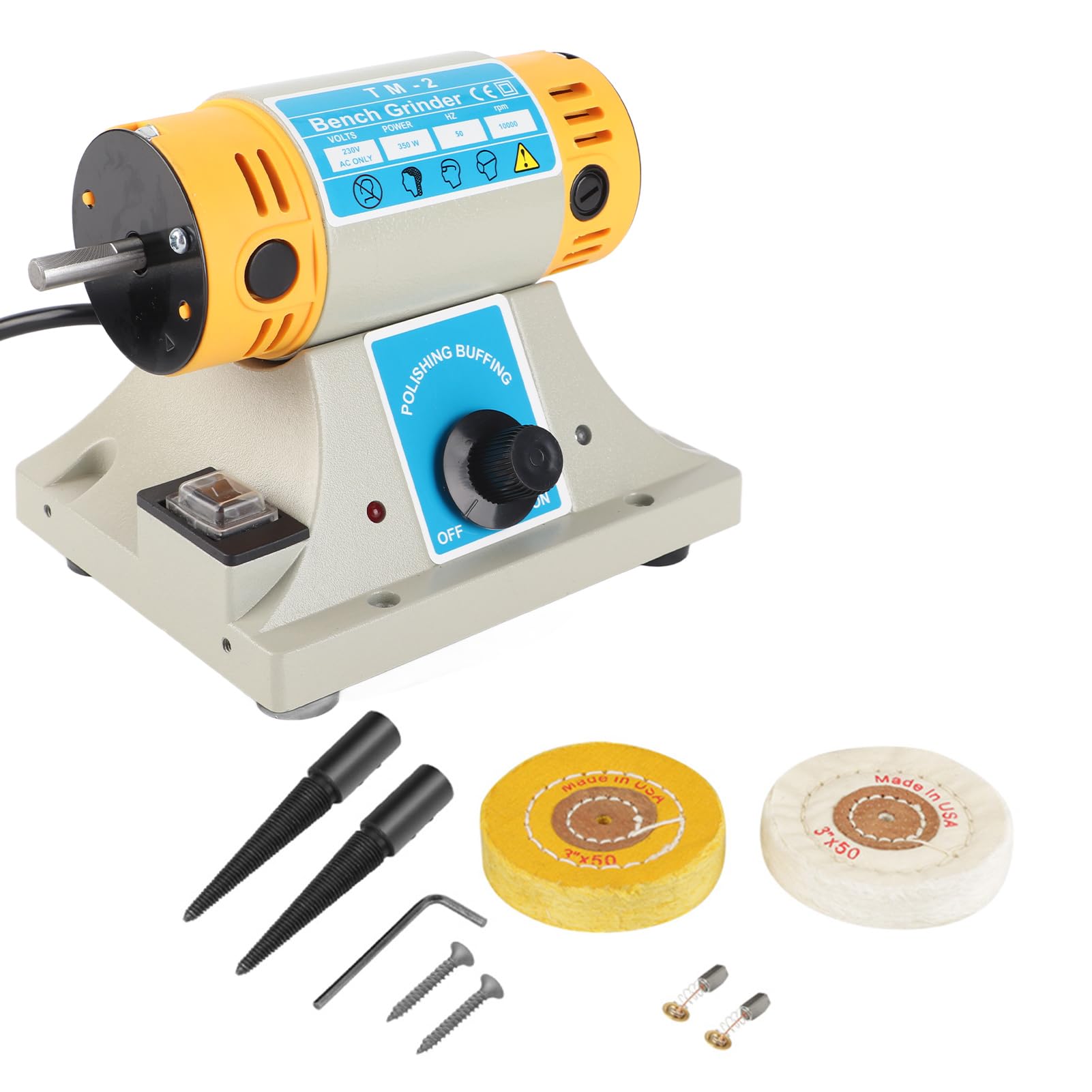 350W Bankpolierer Schmuckpolierer 0-10000r / min Polierer mit variabler Geschwindigkeit, 220V