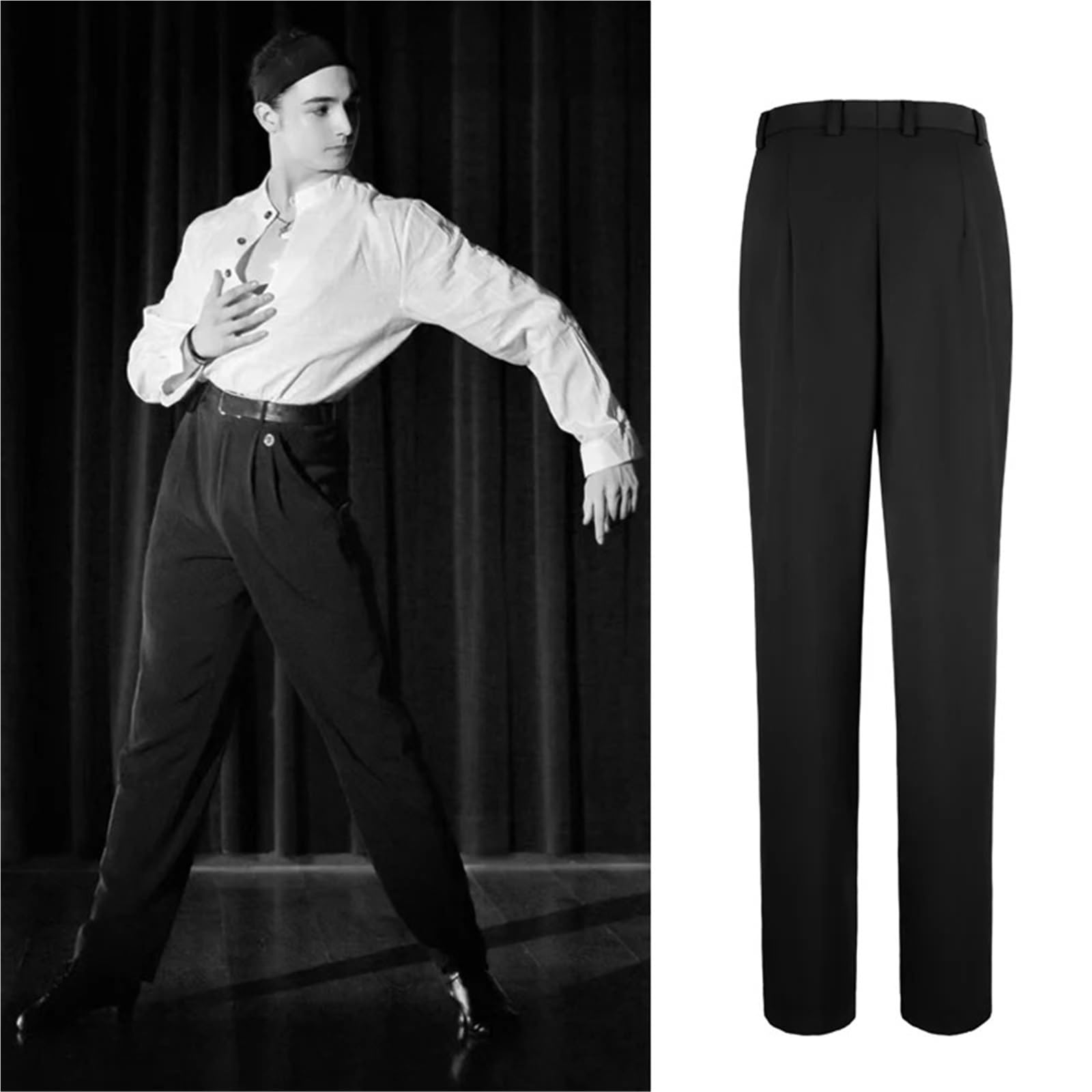 Pantalones De Baile Salón Estándar For Hombres, Latino For Adultos, Moderno Samba, Ropa For Presentaciones En El Escenario para Hombre, Salsa, Jazz, Danza