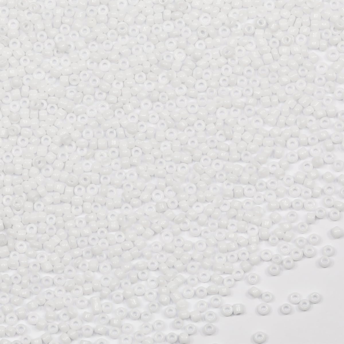 2mm White Seed Beads for Jewelry Making 200 Grams About 9800pcs,12/0 Glass Craft Beads for Making Earrings, Bracelets, Pendants, Waist Jewelry, DIY Handmade Seed Beads (White)