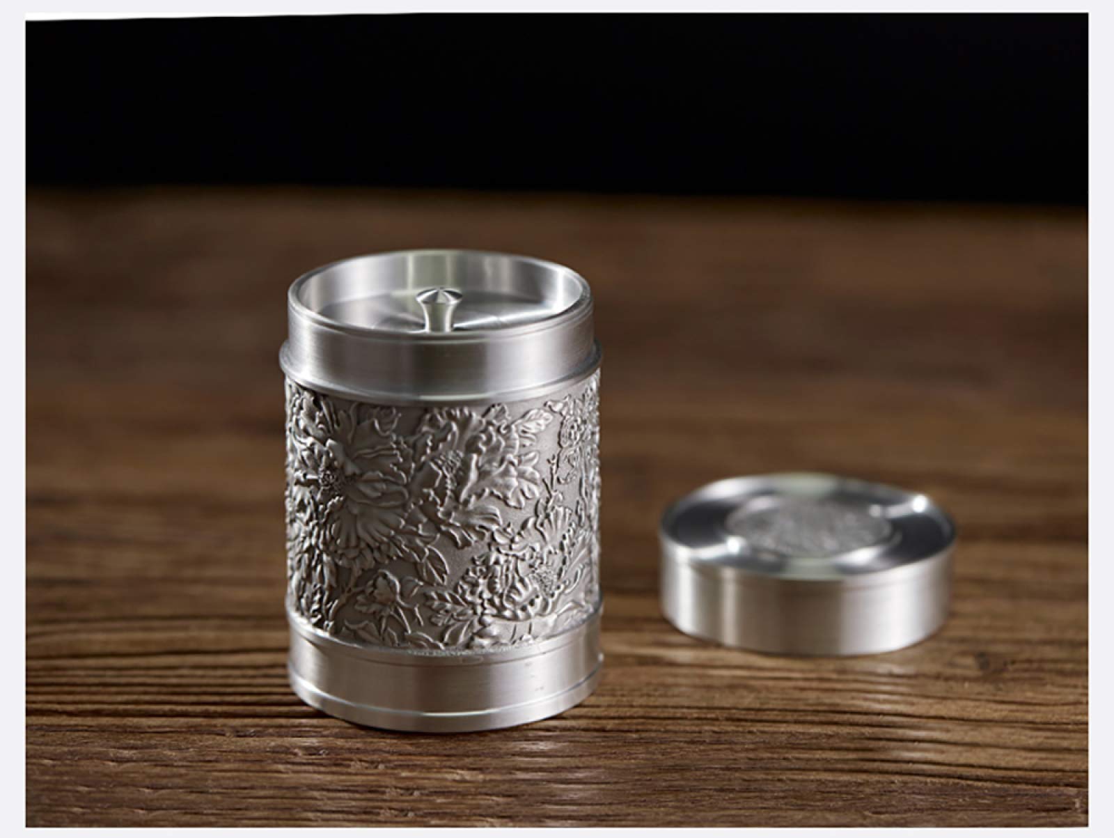 Amazon｜錫茶筒茶筒おしゃれ, ダブル錫蓋密封, 茶器伝統工芸 (容量:90g