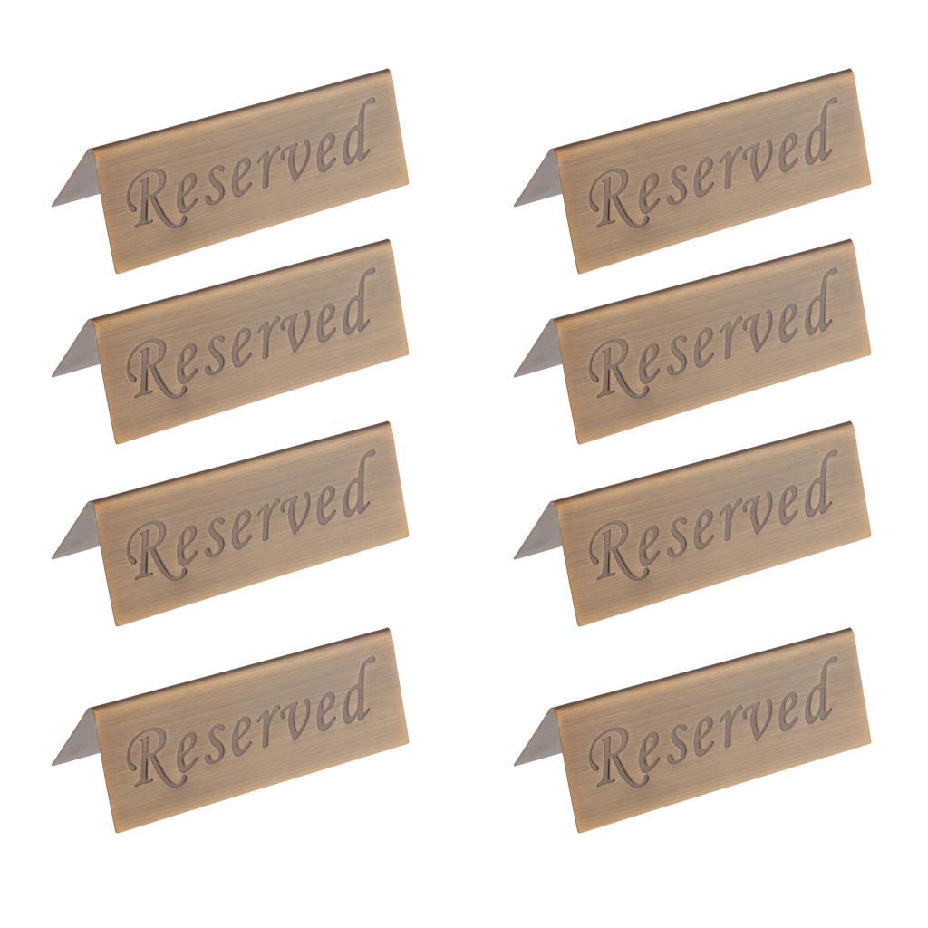8 Placas de Acero Inoxidable para Reserva de Mesa en Restaurante