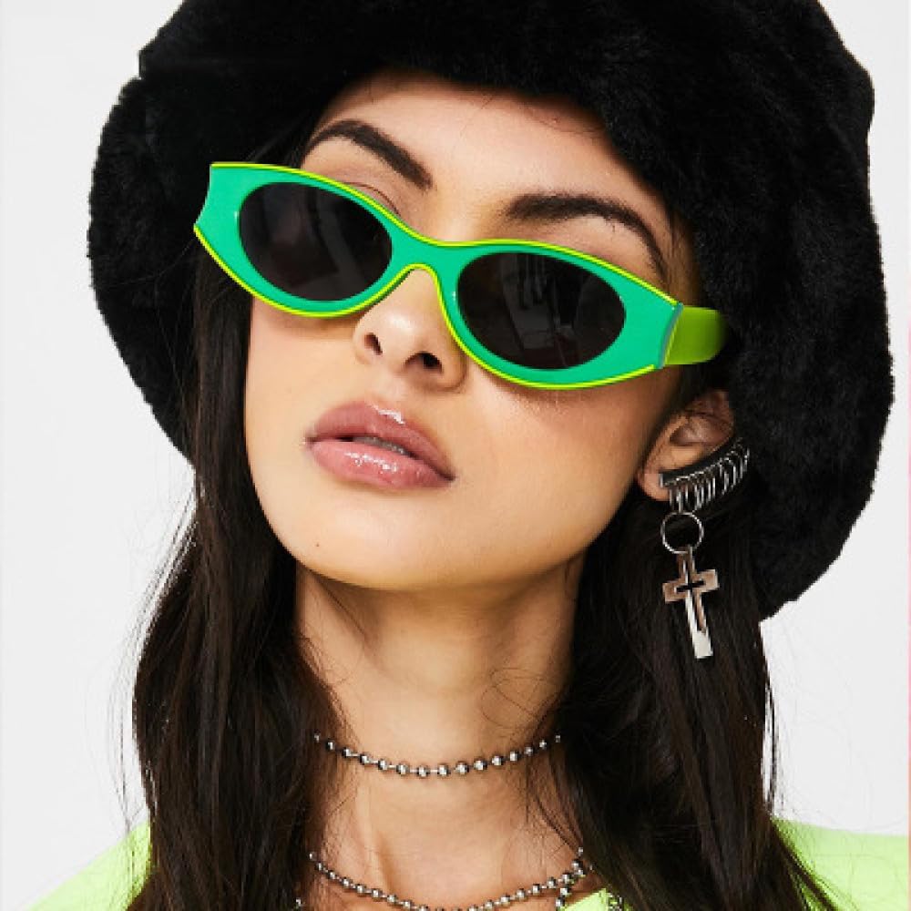 Retro White Oval Sunglasses Women Men Luxury Fashion Vintage Green Small Sun Glasses