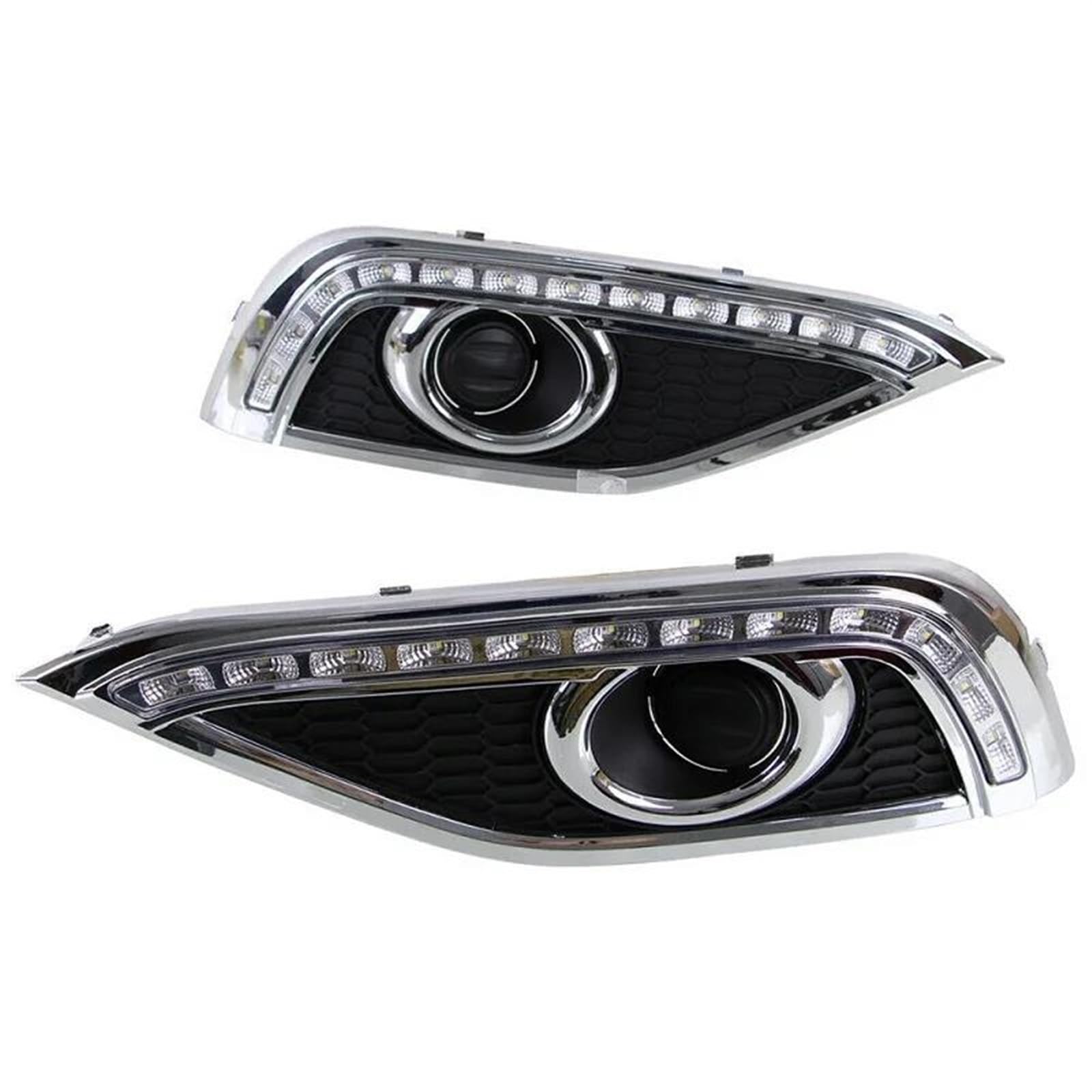 Indicatore Direzione Luci marcia diurna LED auto DRL 2 pezzi con indicatore direzione giallo per CR-V 2012 2013 2014 Fendinebbia Faro automatico(B)