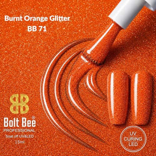 Image of BOLT BEE 15ML Gel Nail Polish 1Pc Clear Pink Glitter Nail Polish Soak Off UV LED Nail Gel Polish Nail Art Starter Manicure Salon DIY at Home, 0.5 OZ (1) (71)