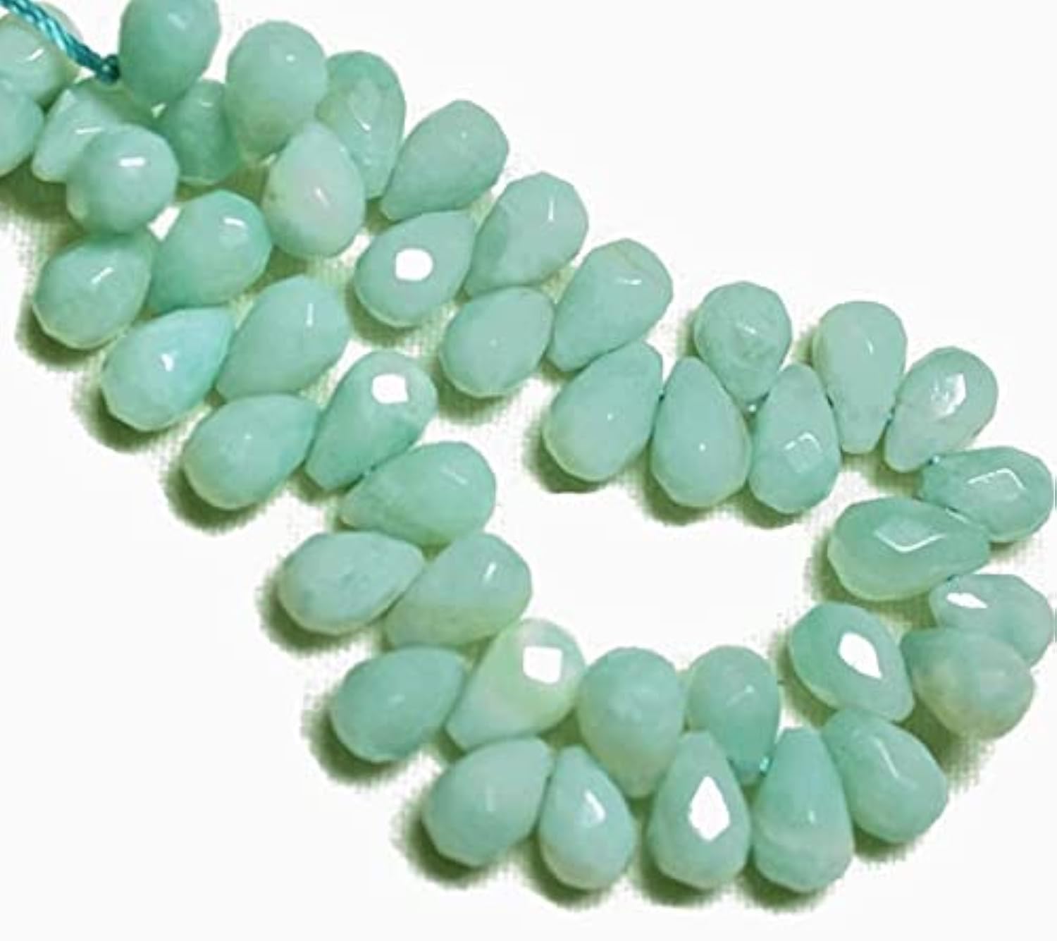Perles amazonite facettées LKBEADS en gouttes de 6x9mm pour éliminer les défauts de montage