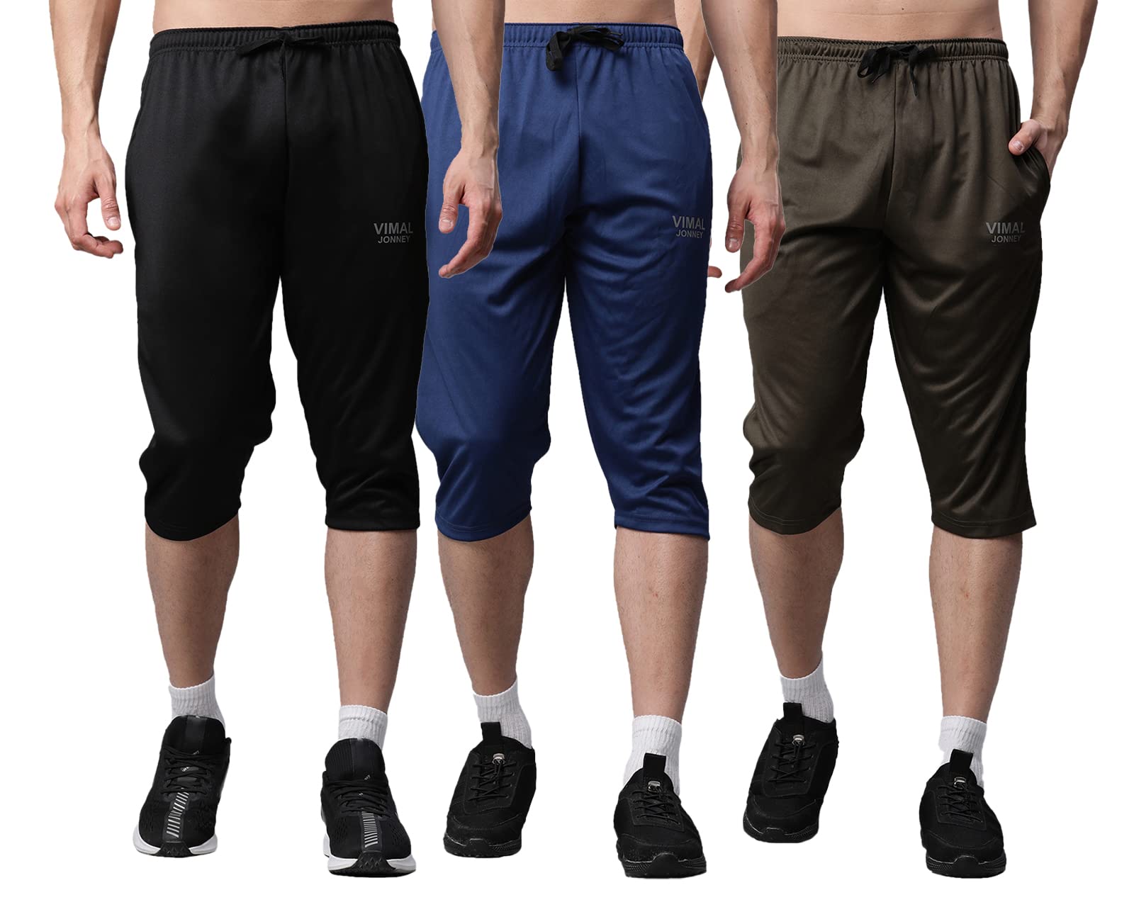 mack jonney Dryfit Lycra Solid 3/4th Capri for Men (Pack of 3)-Dryfit_D13_BLK_BLU_Gry_03-P-picture-29