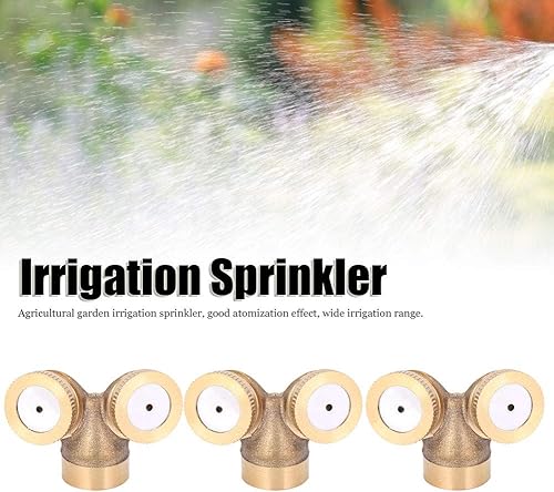 Miniatura 4 de 3 unids G1/2 DN15 Boquilla rociadora de cobre 2 agujeros rociadores de jardín riego conector montaje rosca externa tubería de agua