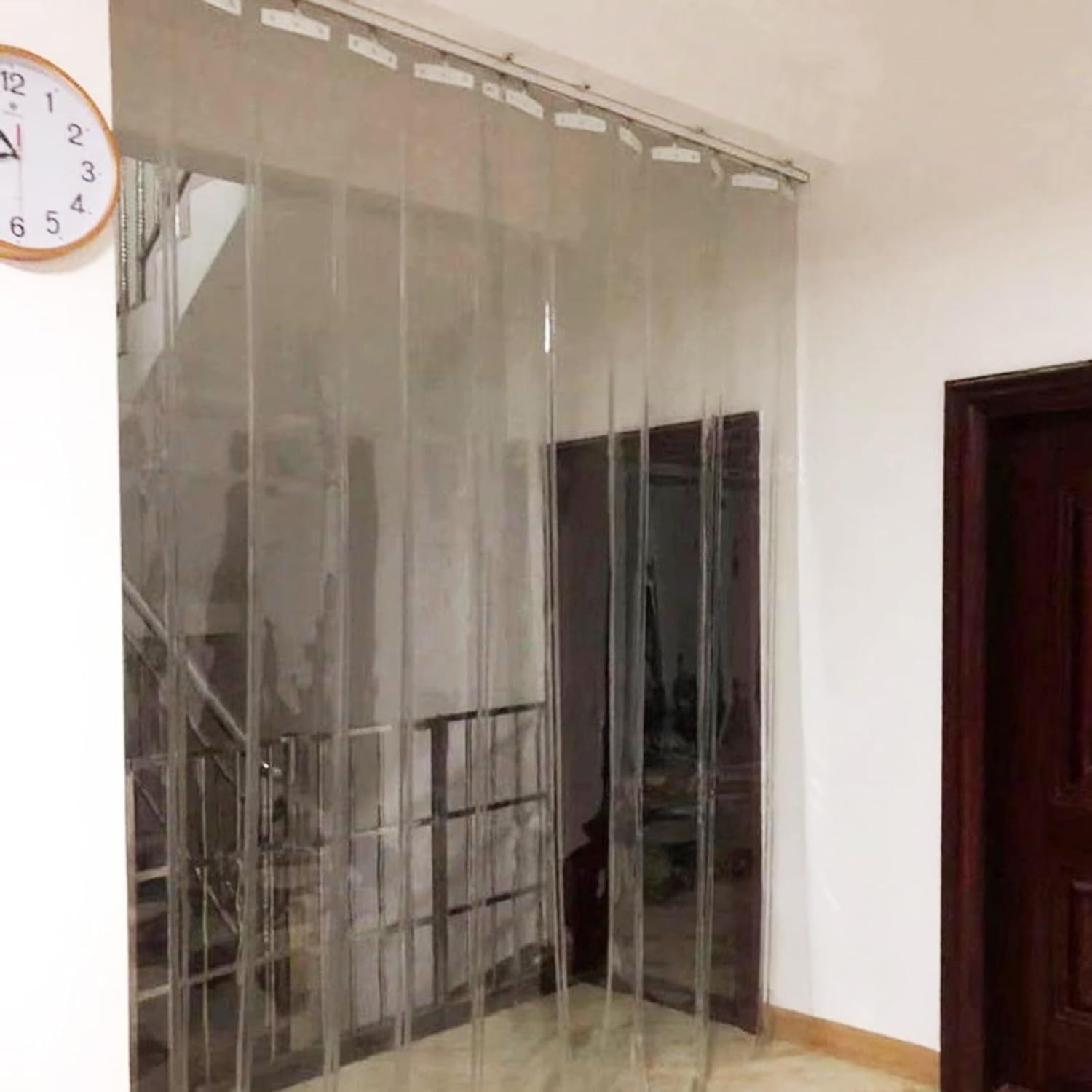 Zewnętrzna wodoodporna zasłona push-pull, przezroczysty pasek, składana osłona przeciwwiatrowa, regulowany rozmiar (1,8 x 2 m) - idealna na patio, balkony i tarasy