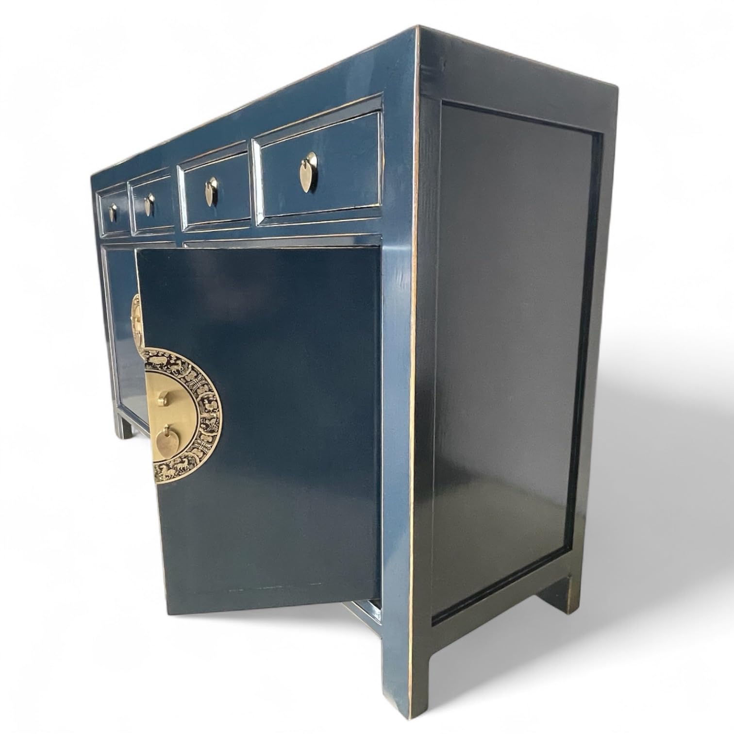 Chińskie meble azjatyckie komoda kredens szafka bufet szafka weselna vintage styl kolonialny styl Shabby Chic (Midnight-Blue)