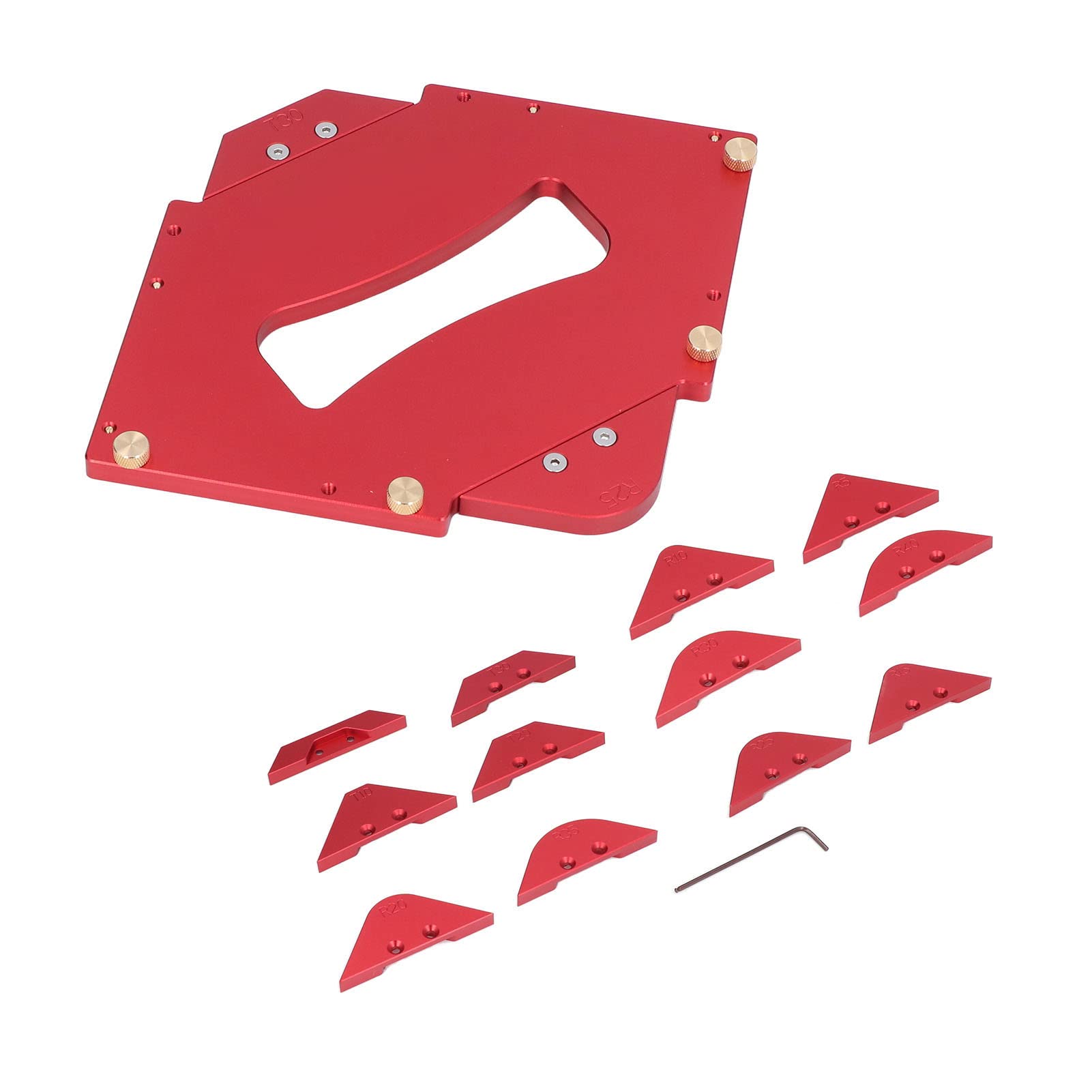 Frästisch-Ecklehre, Radius-Schablonen-Set aus Aluminiumlegierung, professionelle Holzbearbeitungswerkzeuge für Tischler, DIY-Kantenbearbeitung, 12 Vorlagen im Lieferumfang