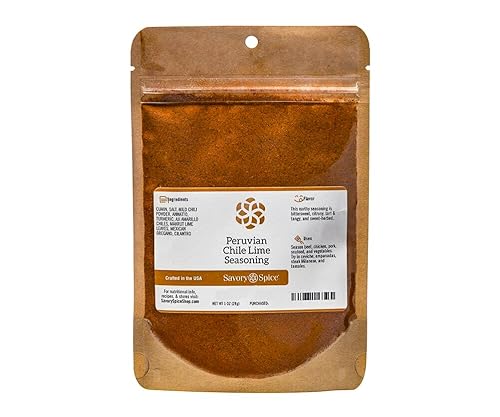 Savory Spice - Condimento peruano de lima chile, mezcla de chiles amarillos, lima y especias peruanas Uso para condimentar pollo, carne de res,