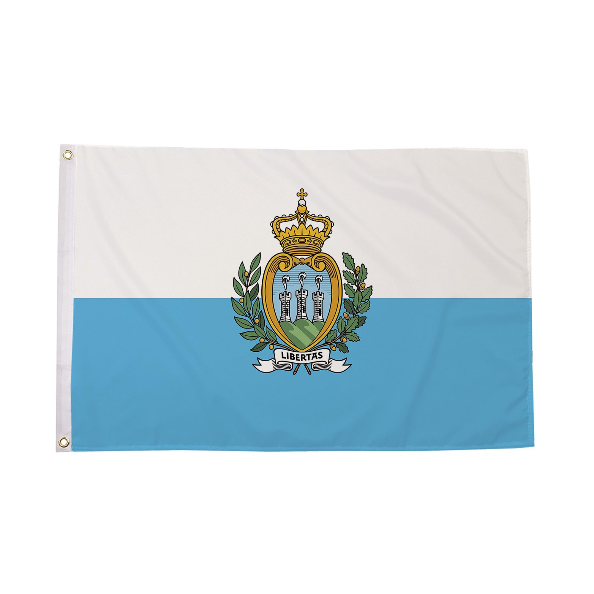 Flagtex San Marino Flag Small 3ft x 2ft (90cm x 60cm) - San Marino Civil Flag without Crest, Outdoor Polyester Flag, European Microstate Banner Display — image 1