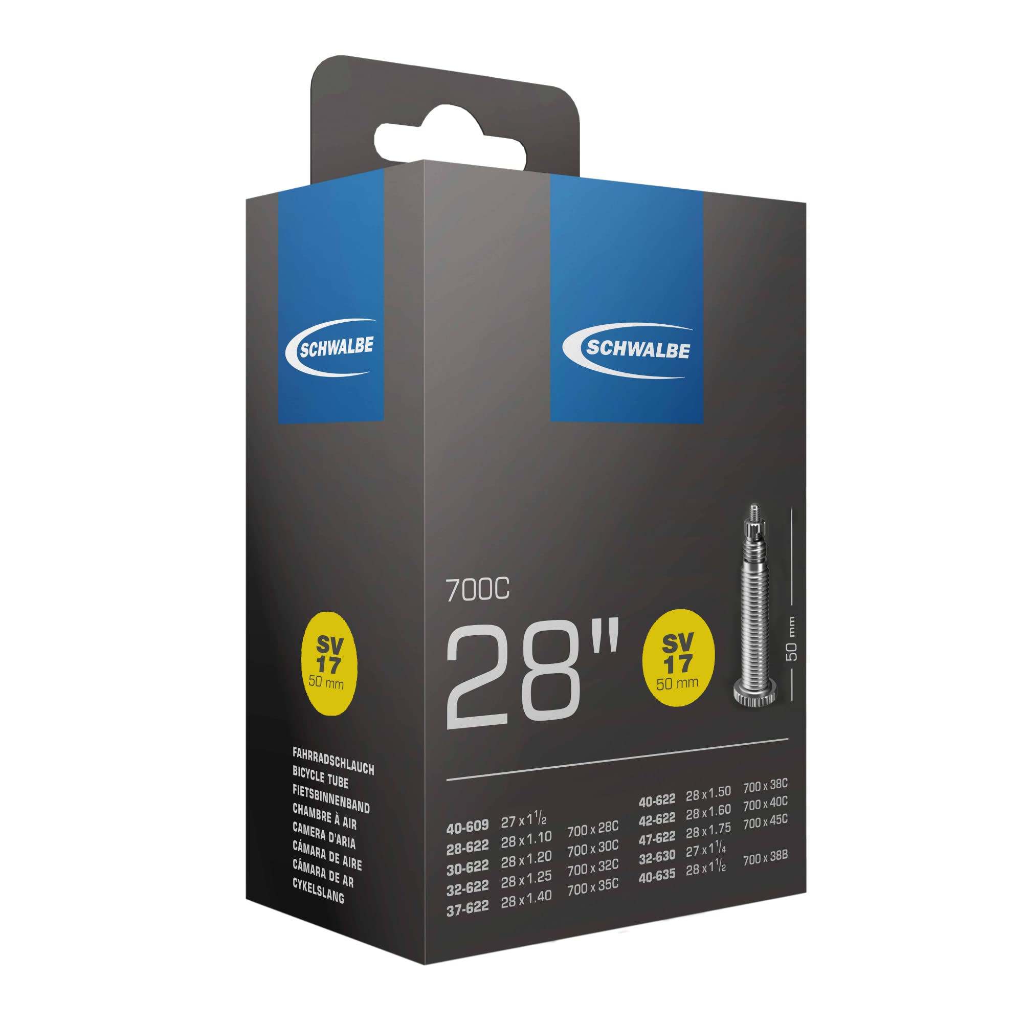 SCHWALBE Unisex Adulto Sv17 Camera D'Aria, Neutro, 28/47-622/635 IB 50mm