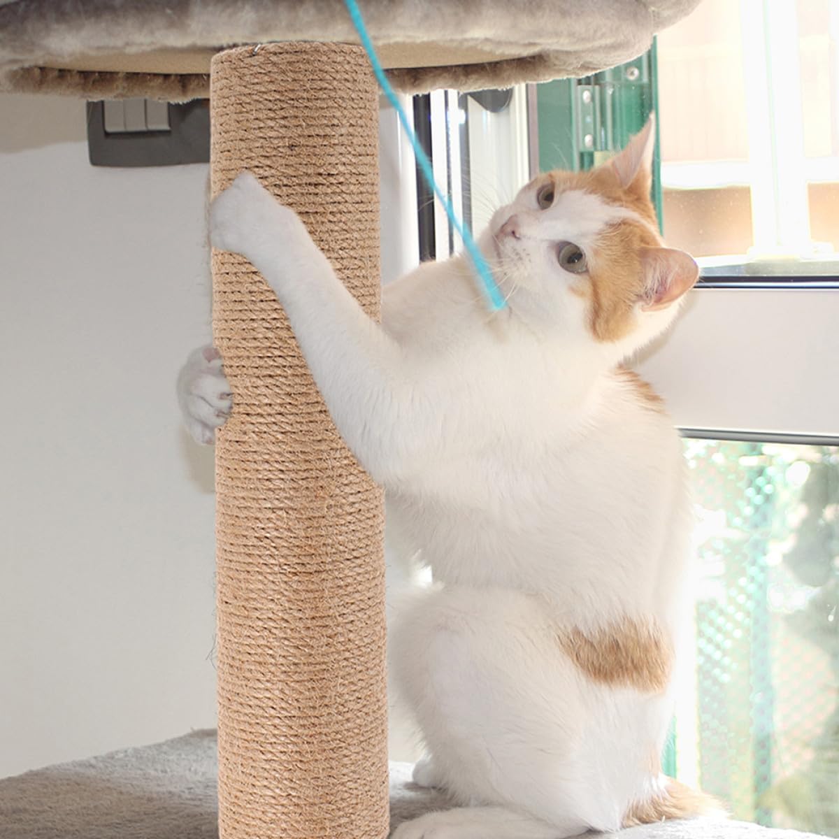 Toddmomy 2 Pezzi Tiragraffi Sostitutivi in Sisal 40 Cm, Accessori Fai da Te per Tiragraffi per Gatti da Interno, Palo Robusto per Gattini e Gatti, Risparmio Spazio per Piccoli Appartamenti