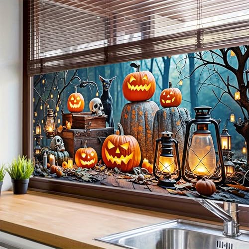 Vinilo decorativo para ventana Halloween HOMETITUTE 39.3x17.7 pulg miniatura 4