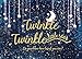 Twinkle Twinkle Little Star Backdrop Night Sky Shinning Star and Moon Galaxy Space Photography Background Glitter Star Children Birthday Baby Shower Party Supplies 7x5FT