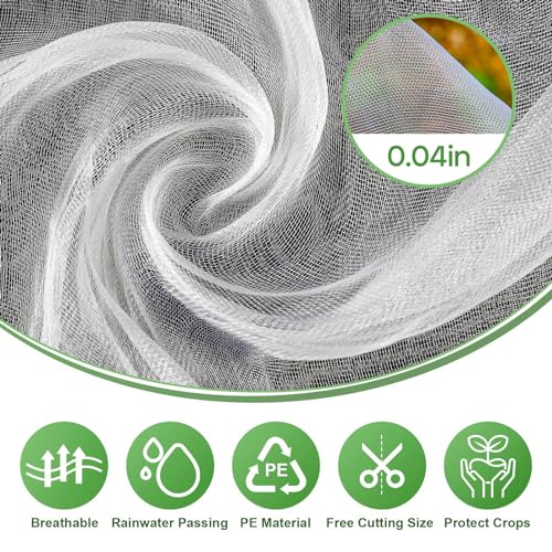 Gonlei Garden Netting 10 X 50 Ft Mesh Netting Protection Plant Cover Vegetable Row Cover,Blueberry Shrubs Fruits Tree Netting Flowers Garden Screen Barrier Net thumb #4