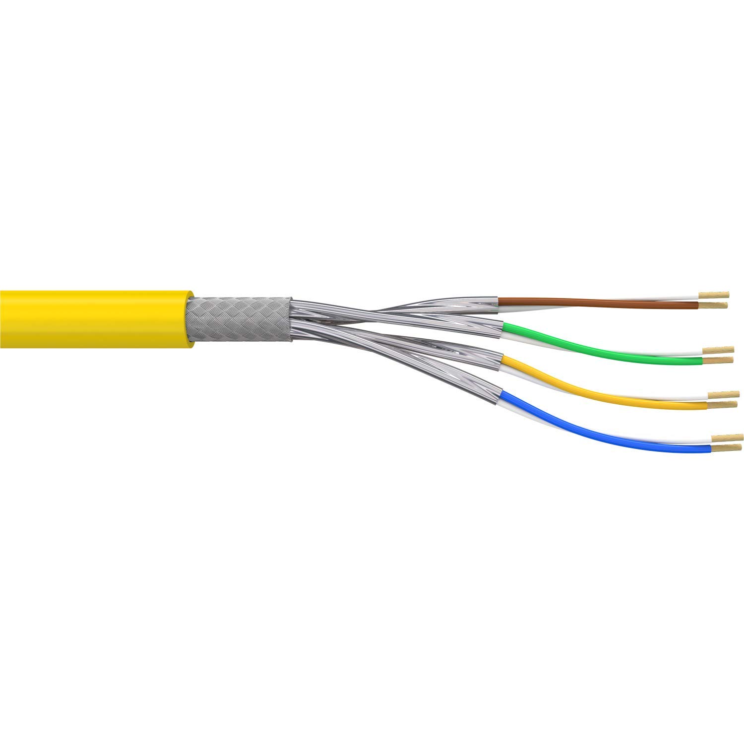 AIXONTEC 100 m Cat 8 .2 Verlegekabel Netzwerkkabel Draka UC FUTURE 2000 MHz 20 Gigabit Ethernet LAN Kabel Cat 8 AWG 22/1 Installationskabel Cat.8 S/F SFTP Kat 8 Kupfer Datenkabel LSOH Gelb