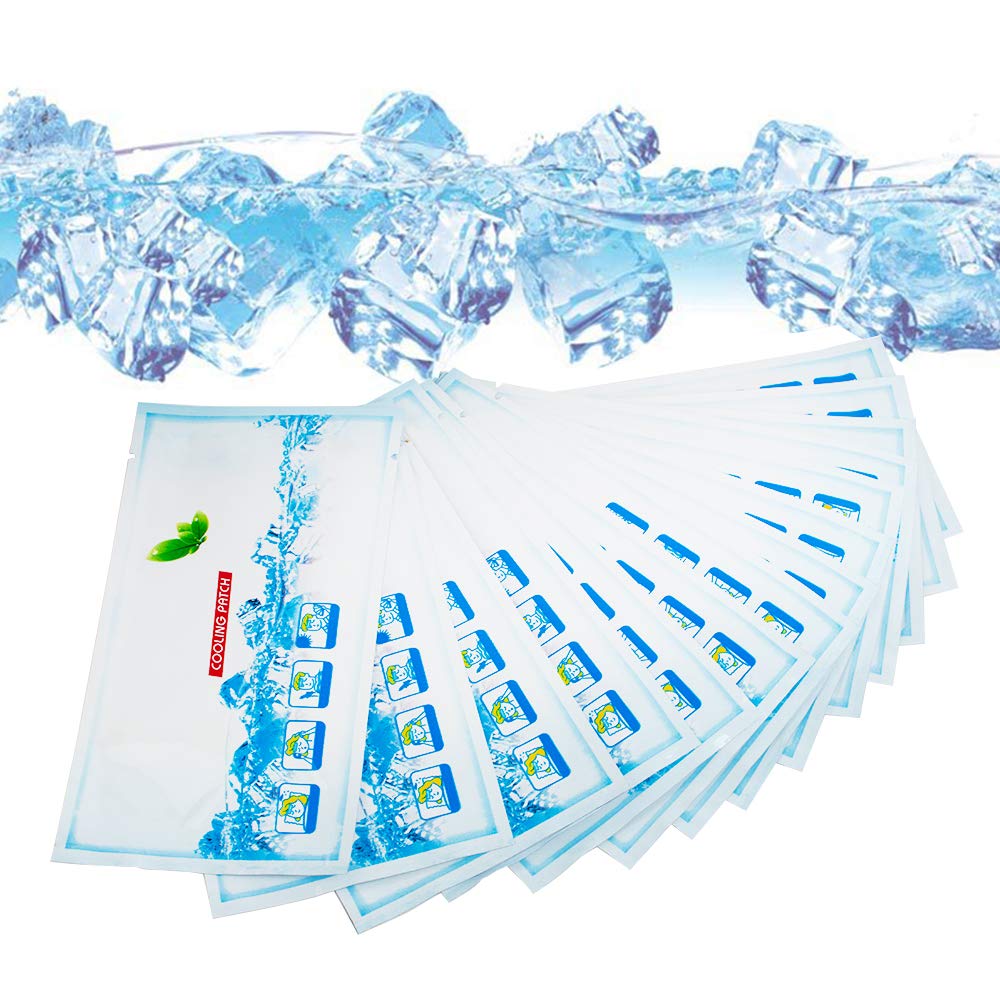 Zinnor Fever Cooling Patch, 30pcs Fever Cooling Gel Patch, Headache Gel Pads, Fever Reducer Pad Cooling Sticker, Forehead Instant Cooling Relief Strip Fever Relief Packs for Baby Adults