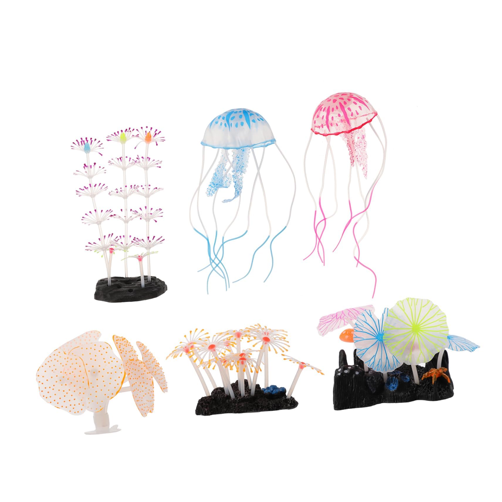 1 Set Aquarium Accessories, Simulation Aquarium Ornaments Faux Plants Artificiales para Mushrooms Decor Fish Tank Fish Tank Plants Aquarium Decor Gravel (Multi)