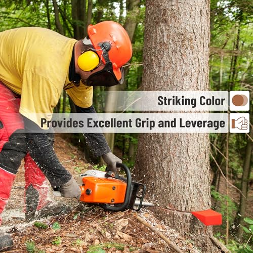Image of UNCO- Tree Felling Wedges with Spikes, 8 Inch, 6 pcs, Orange, Plastic Wedges for Tree Cutting, Logging Tools and Equipment