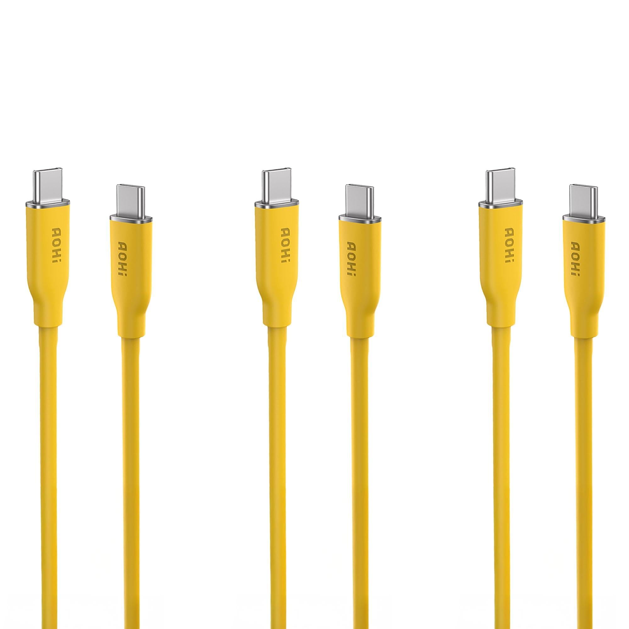 Aohi Silky Type-C to Type-C 1m PD 3.1 480Mbps 140W Süper Hızlı Şarj/Data Kablosu Seti 3'lü