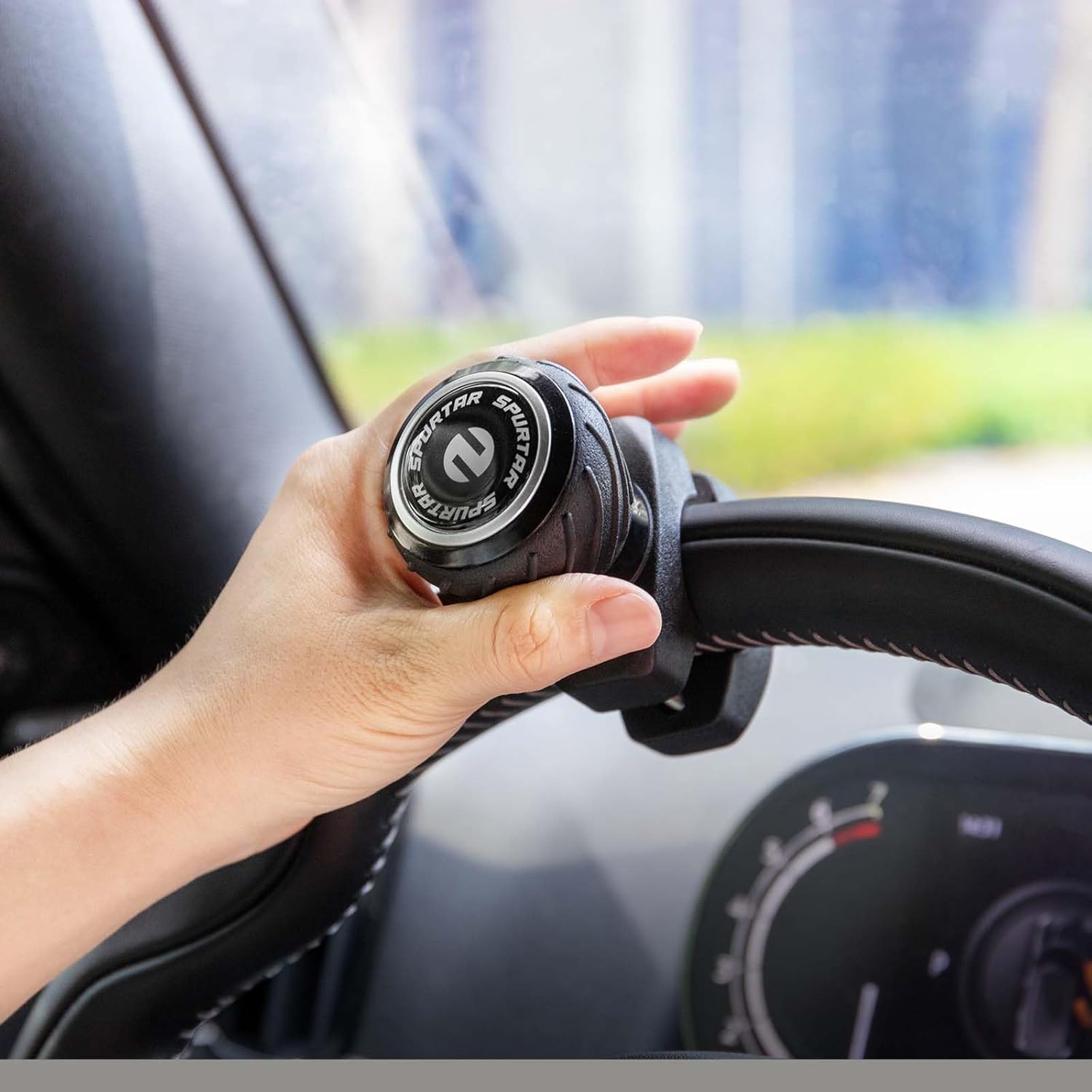 Spurtar Steering Wheel Knob Spinner, 2Pack Universal Car Suicide Knob Power Handle Spinner Fit for Cars, Truck, Forklift, Mower, Tractor, Boat, Golf Cart – Black