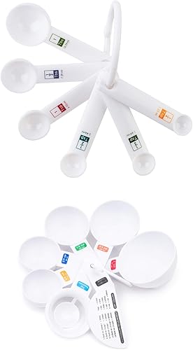 Miniatura 14 de Fox Run Juego de cucharas medidoras de plástico de 6 piezas, color blanco, 1.6 x 9 x 3 pulgadas