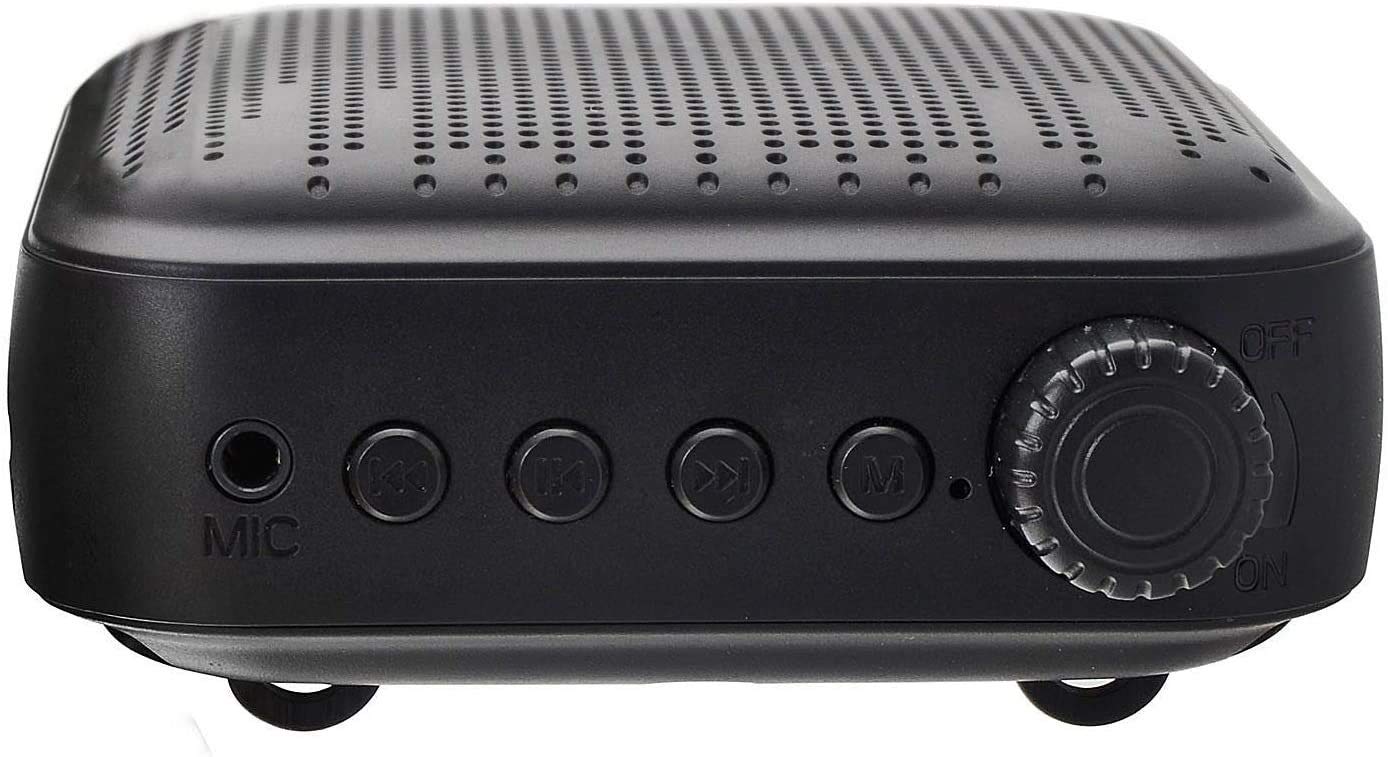 QINGTIAN Amplificador de Voz,Sistema de PA Recargable de 12 vatios (1200 mAh) con micrófono con Cable para Maestros,guía turístico y más (Negro/Rojo)