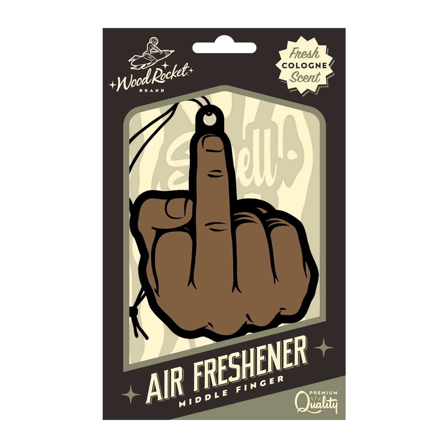 Middle Finger Air Freshener (Brown-colored)