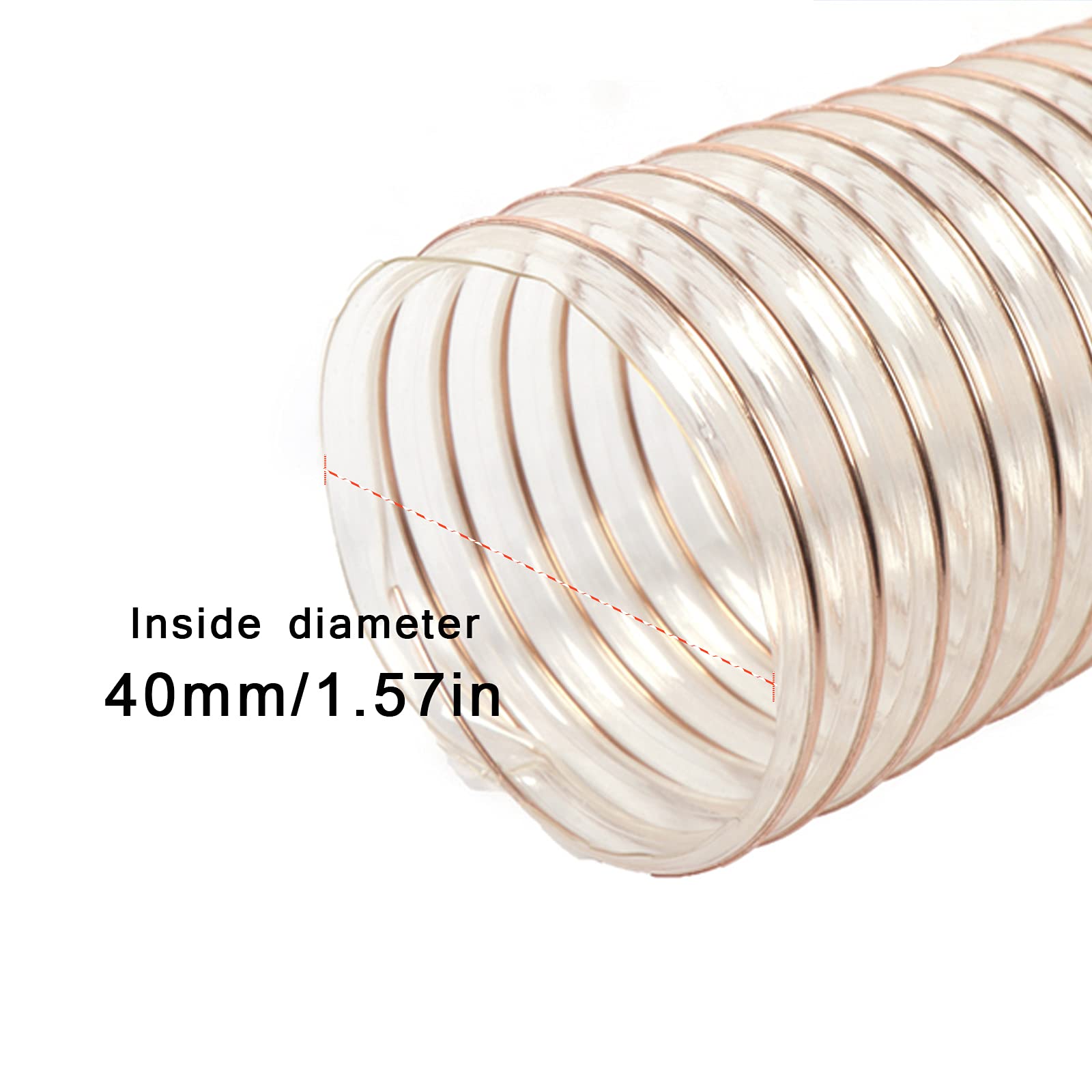 Manguera de ventilación for conductos Manguera de PU Manguera flexible Flexibilidad de 3,28 pies Resistencia a altas temperaturas Tubo corrugado Pared de espesor 1,5 mm ID 25-50 mm,45mm*1.5mm (Size :