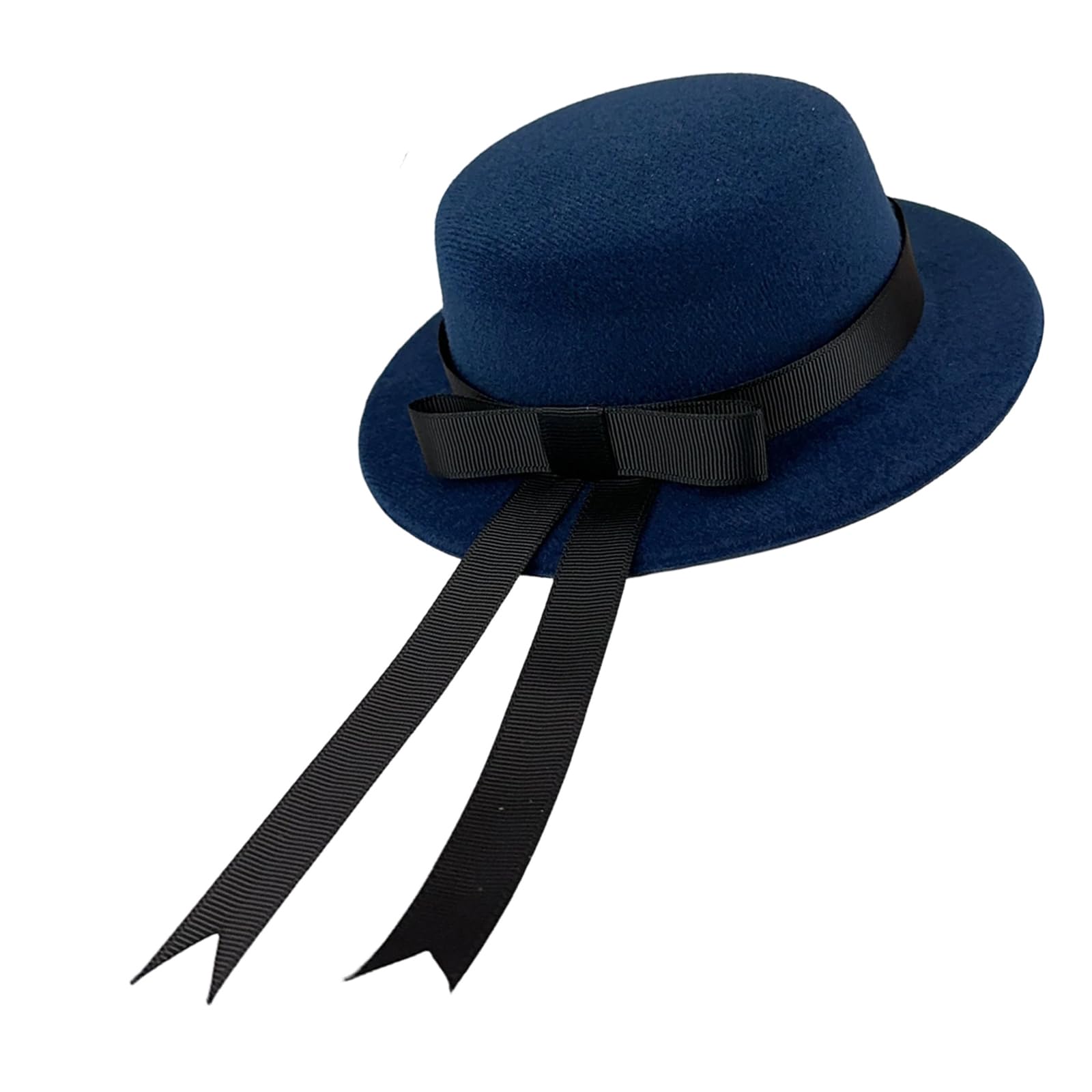 YPBEW Tiny Felt Hat with Ribbon Miniature Doll Decoration for Doll Costume Crafting Sewing Project Clothing Decoration Felt Accessories for Cotton Dolls