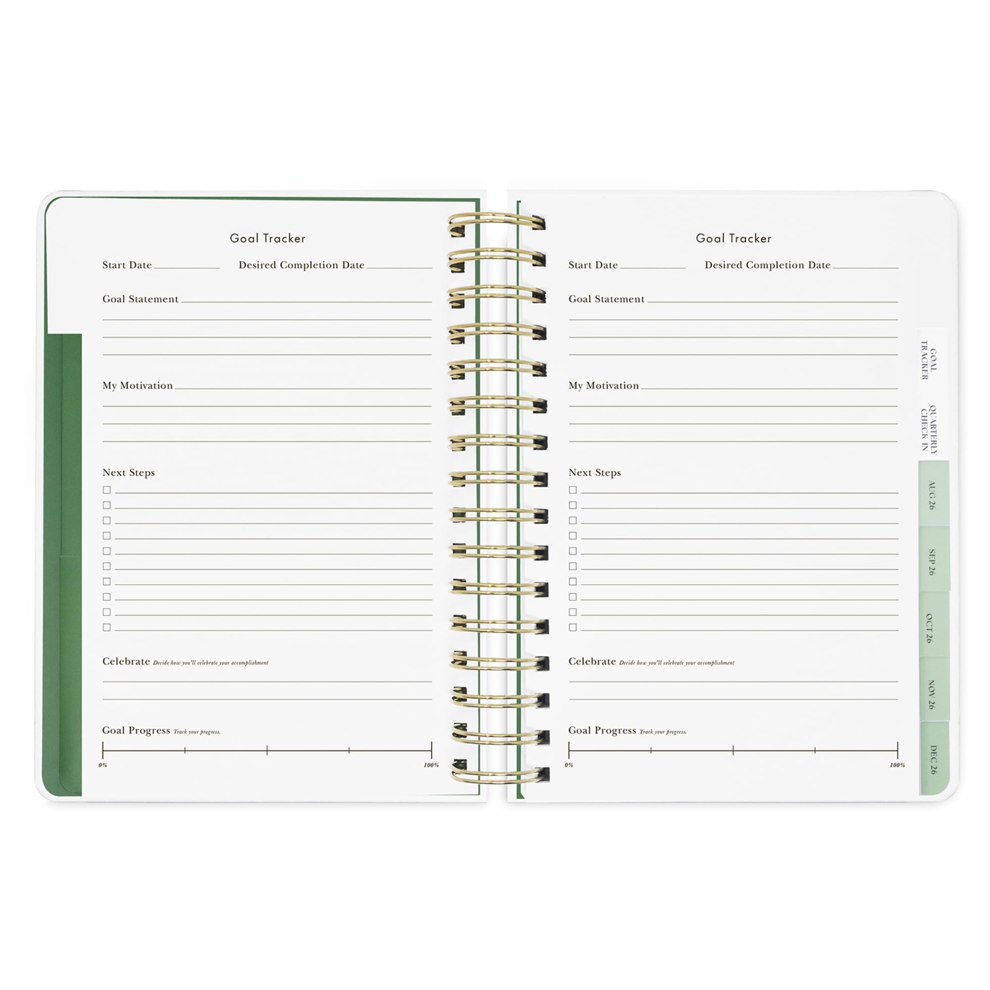 kate spade new york Agenda grande 21,6 x 18,4 cm, rilegatura a spirale, layout mensile e settimanale, tracker obiettivi, agenda vacanze, adesivi, linguette, chiusura elastica e tasca, agosto 2026