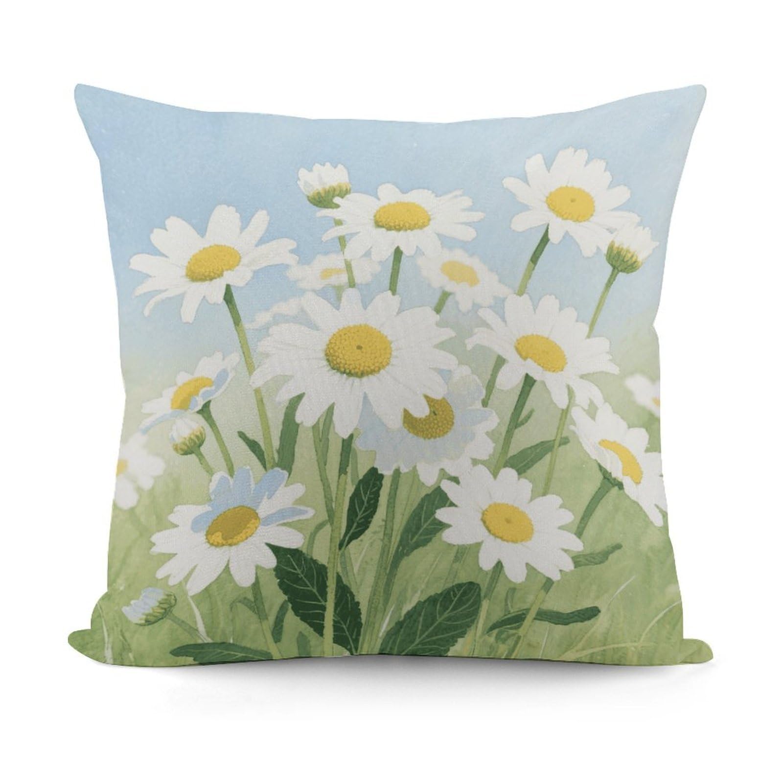 VstaDank Watercolor Daisy Throw Pillow Cover Soft Square Cushion Cover Art Artwork Pillow Covers Mordern Couch Pillow Covers Decorative Cushion Case for Chair Couch Bedroom Living Room