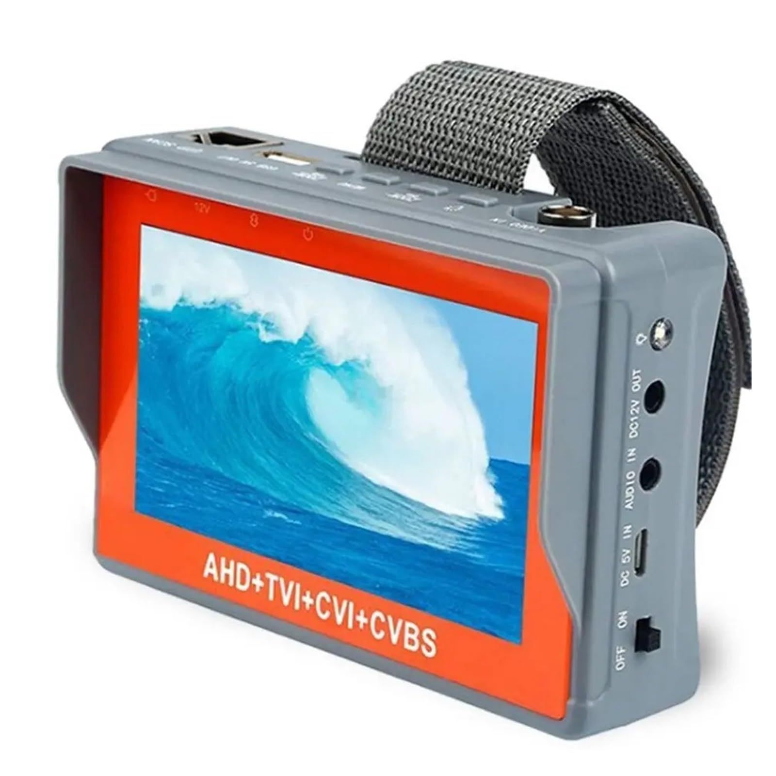 Monitor di prova CCTV, Tester CCTV Monitor Test Di Rete Per Telecamera Analogica AHD Da 4.3 Pollici,for telecamere CCTV Tester Ingresso