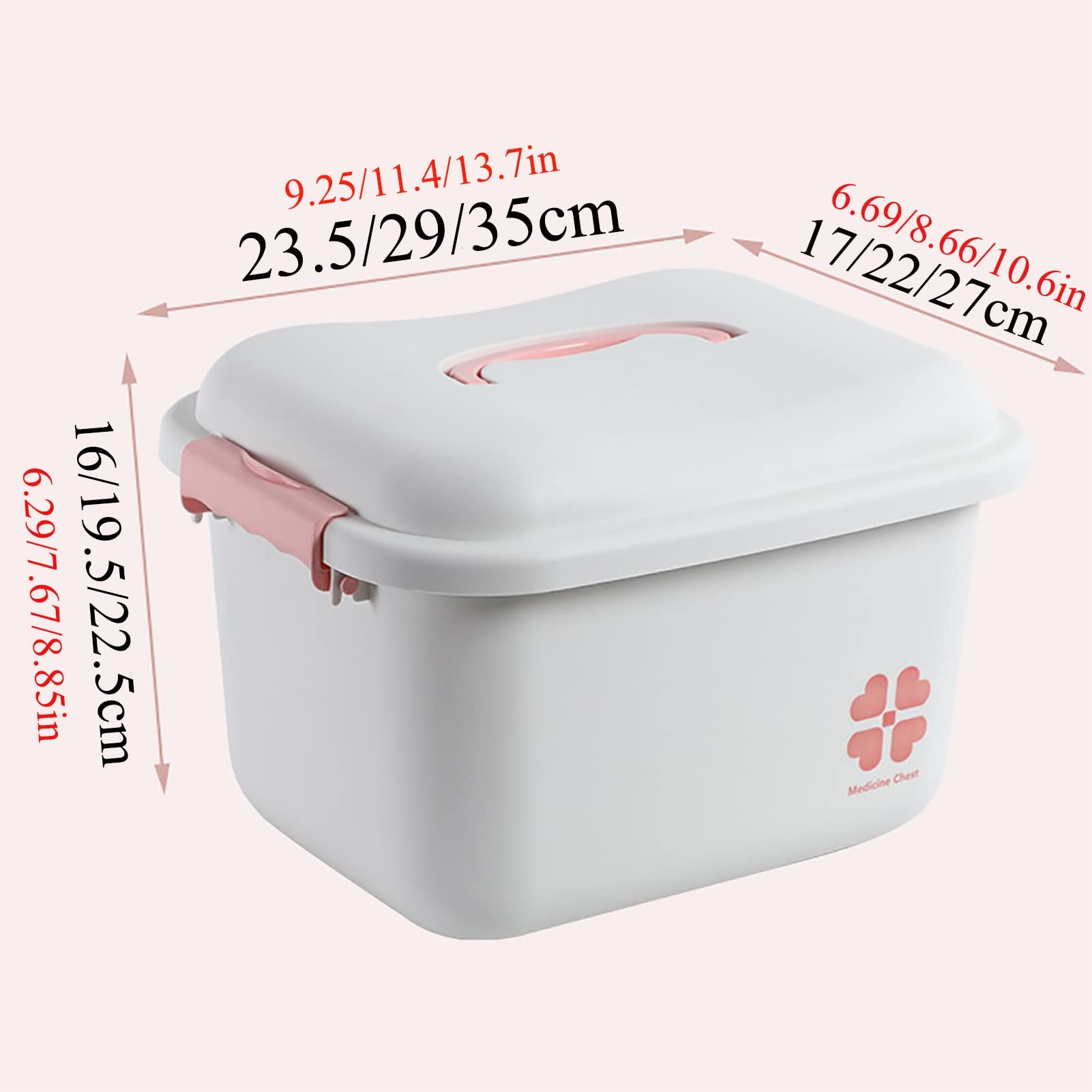 Scatola Medica Domestica Set Completo di Scatola Medica Portatile Scatola Medica Domestica (Size : 35cm)